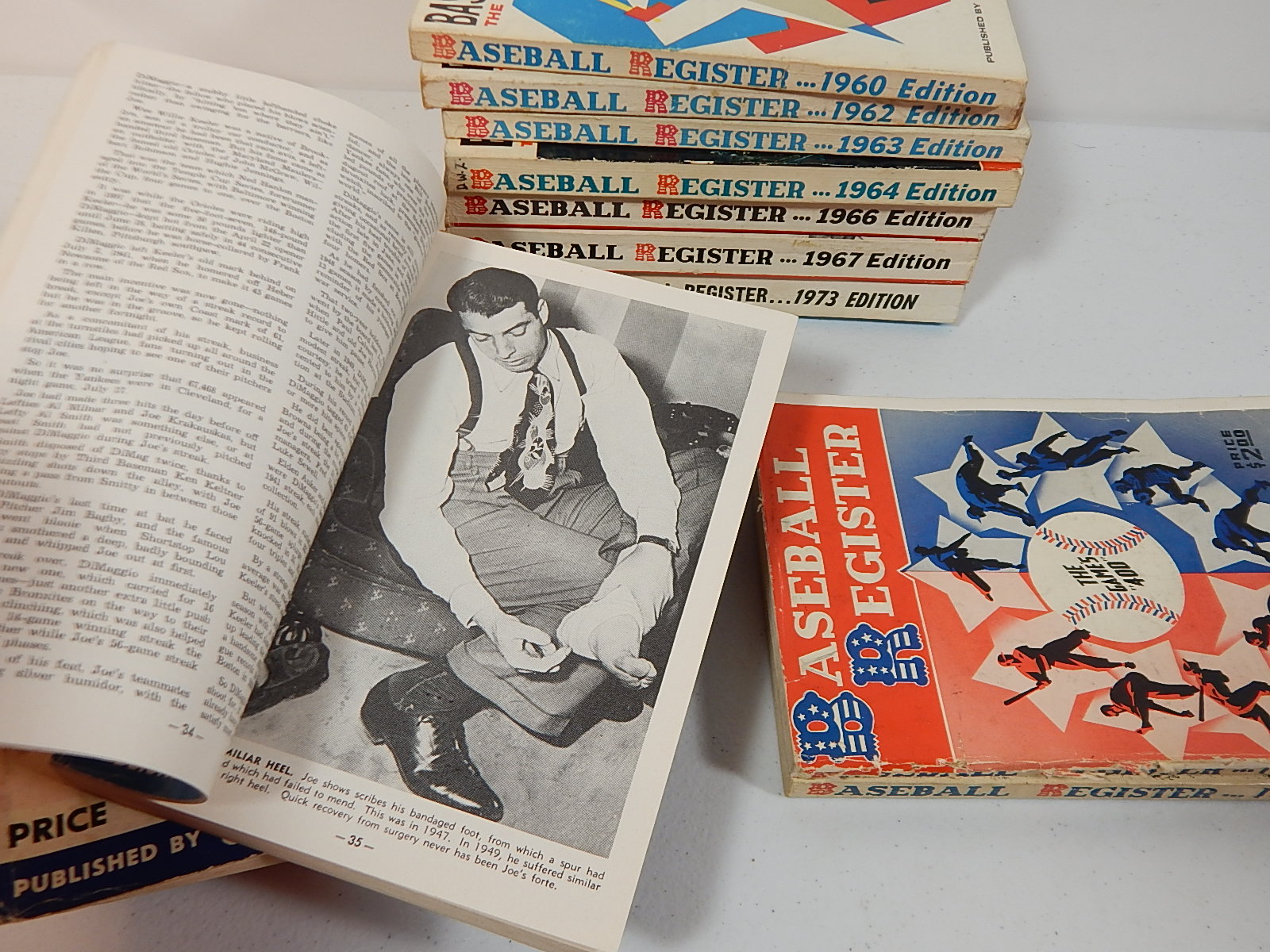 Vintage Baseball Register Books from 1948 with Various Years to 1973