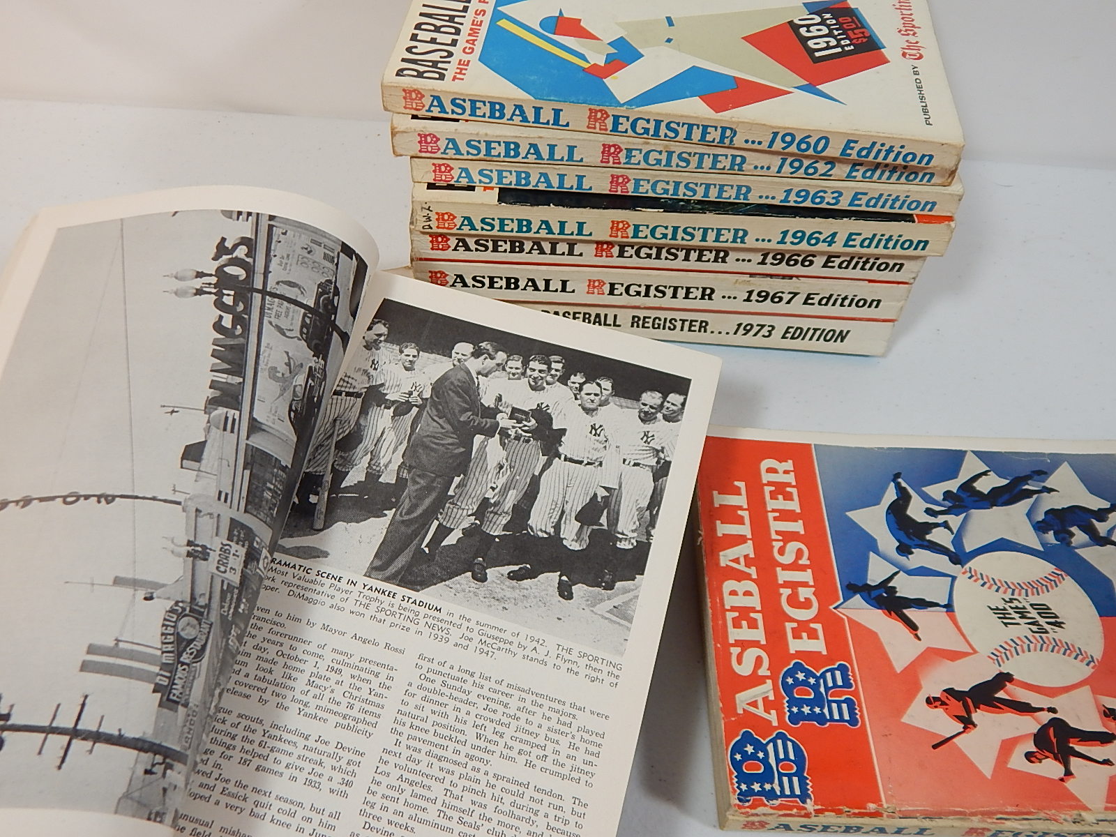 Vintage Baseball Register Books from 1948 with Various Years to 1973