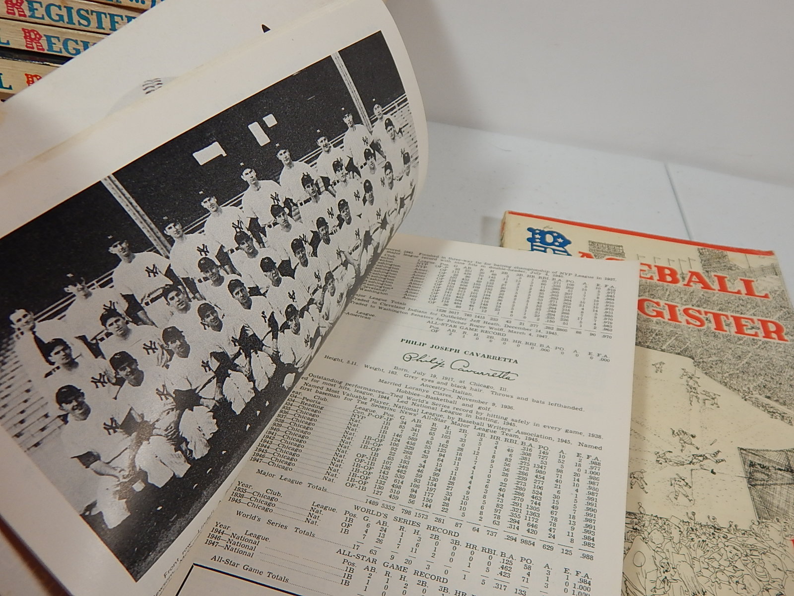 Vintage Baseball Register Books from 1948 with Various Years to 1973