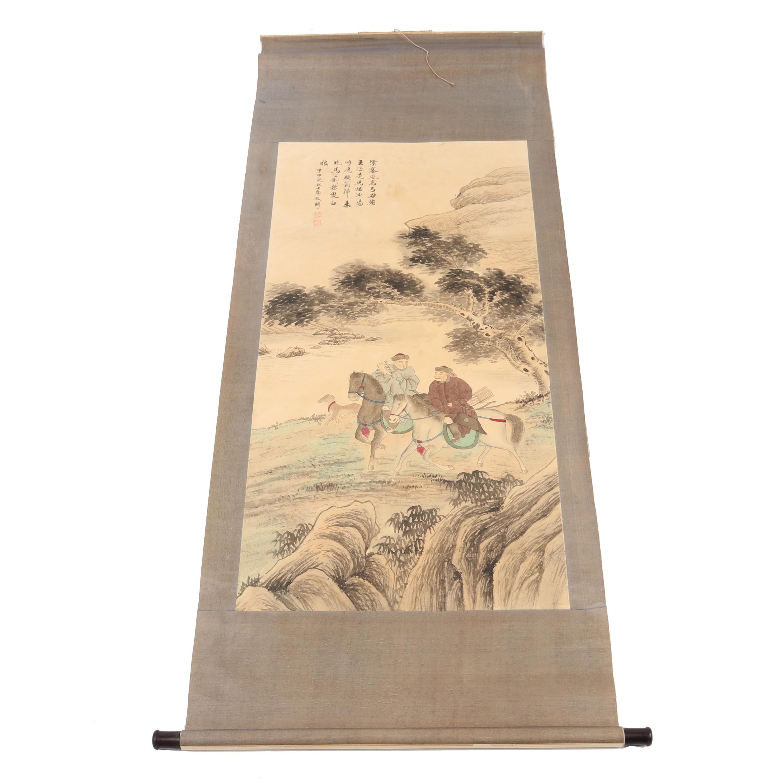 Lin Banqi Chinese Watercolor Hanging Scroll