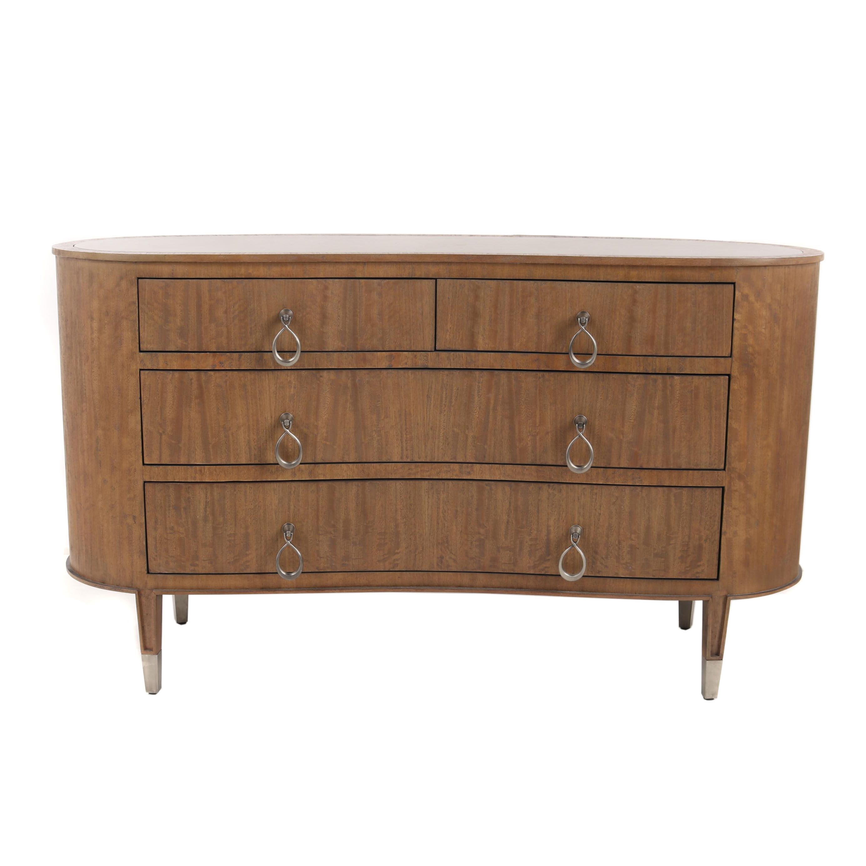 "Adelaide" Walnut Stained Wooden Four-Drawer Chest by Studio A, 21st Century