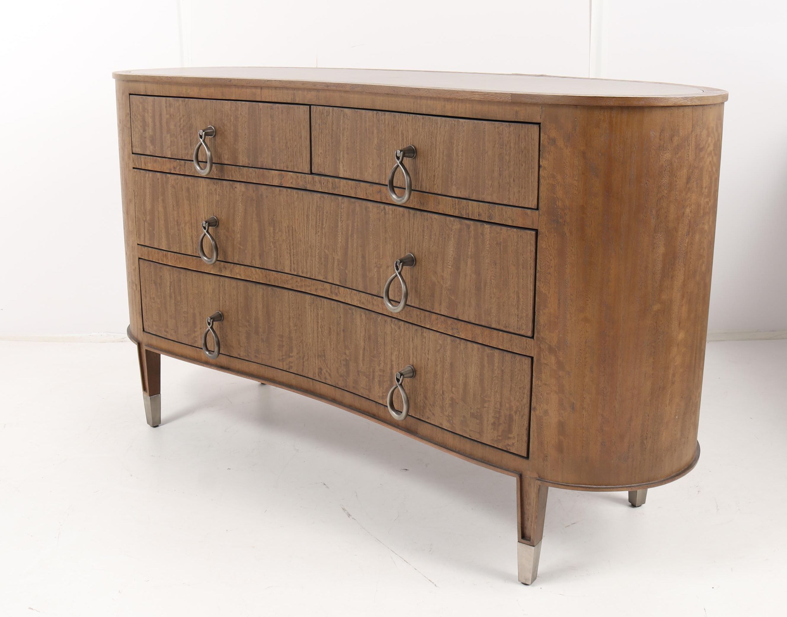 "Adelaide" Walnut Stained Wooden Four-Drawer Chest by Studio A, 21st Century