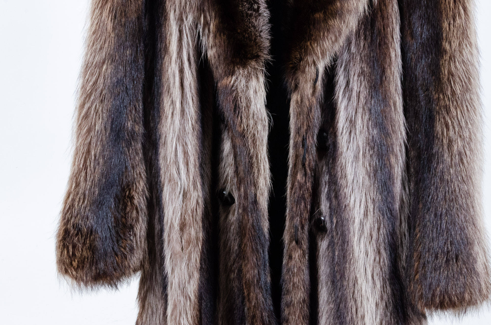 Men's Full-Length Raccoon Fur Coat and North King Raccoon Fur Hat, Vintage