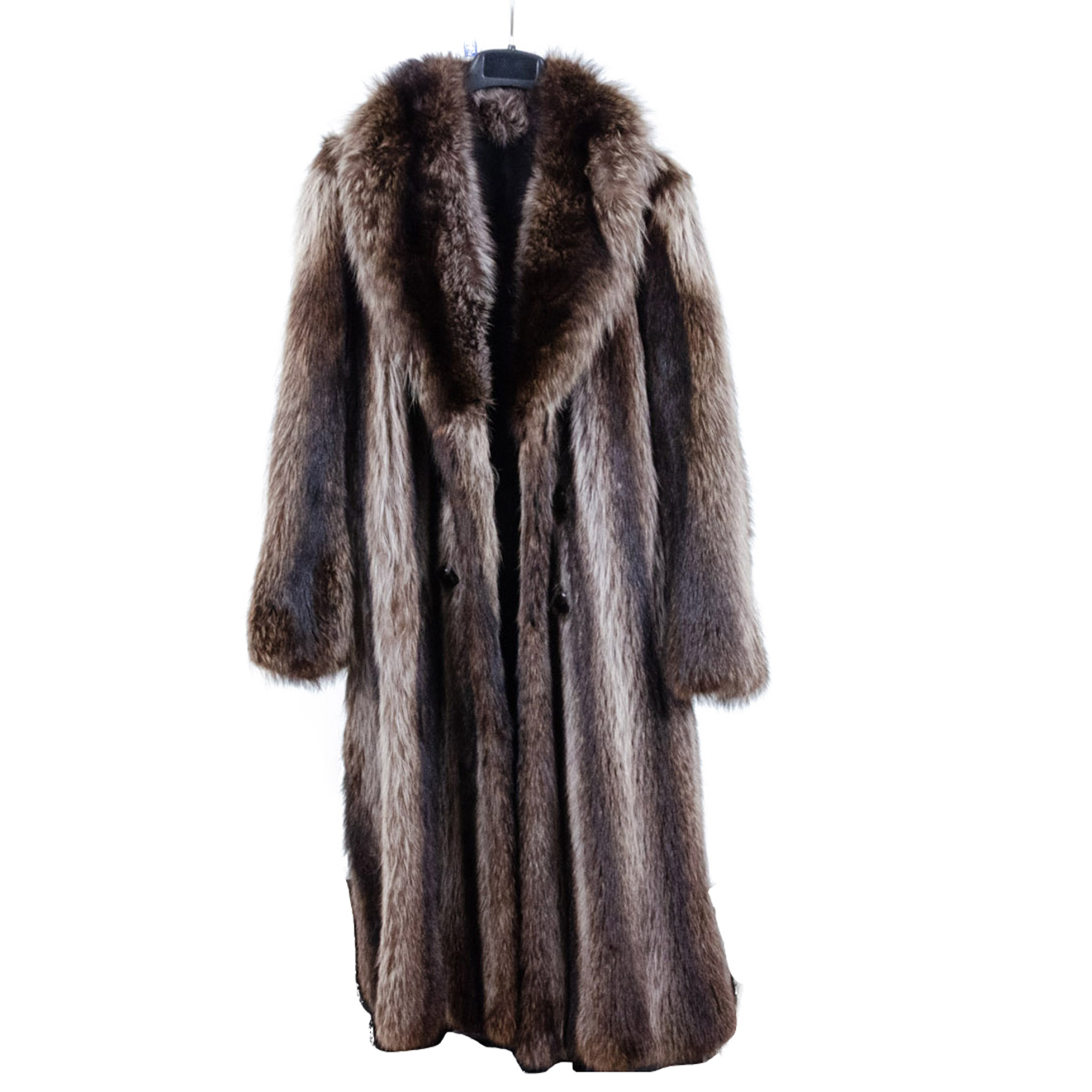 Men's Full-Length Raccoon Fur Coat and North King Raccoon Fur Hat, Vintage