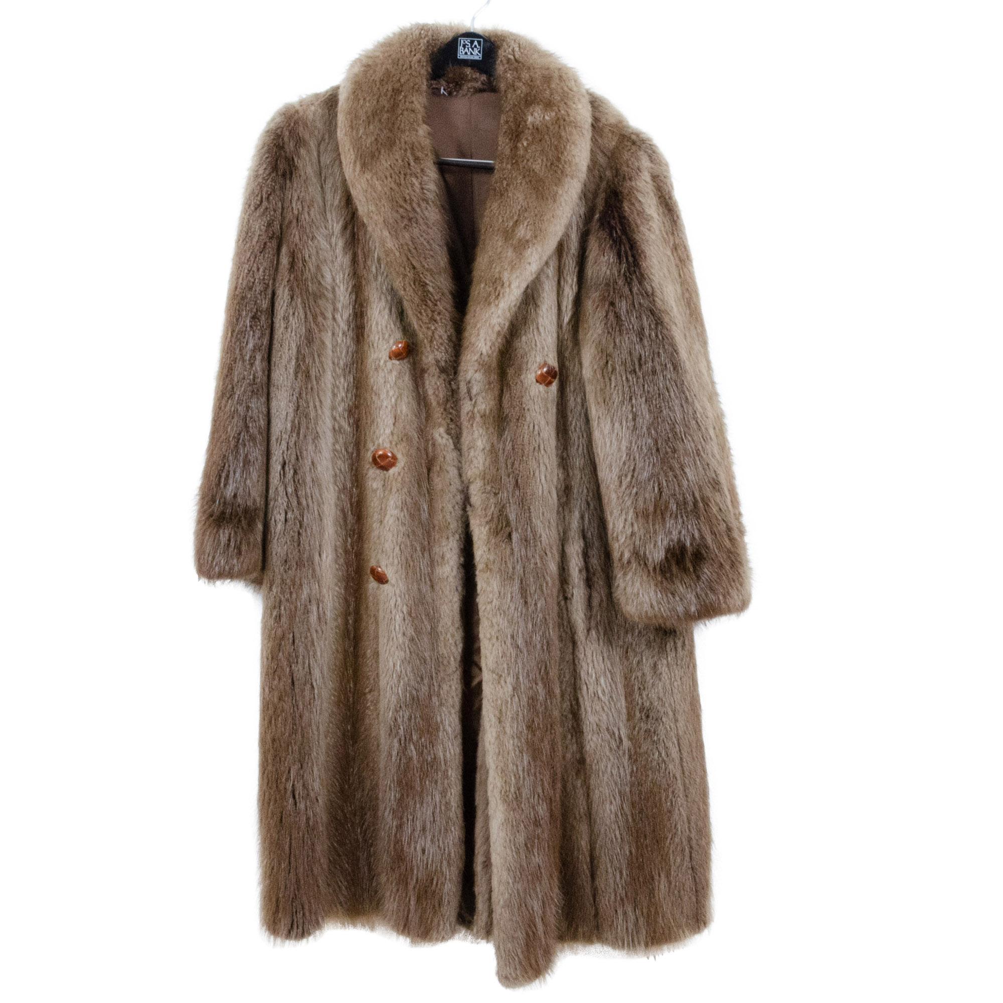 Men's Sheared Beaver Full-Length Fur Coat, Vintage