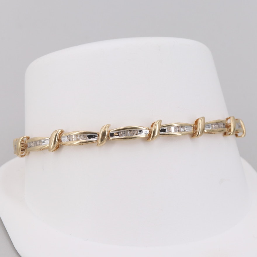 10K Yellow Gold Diamond Bracelet