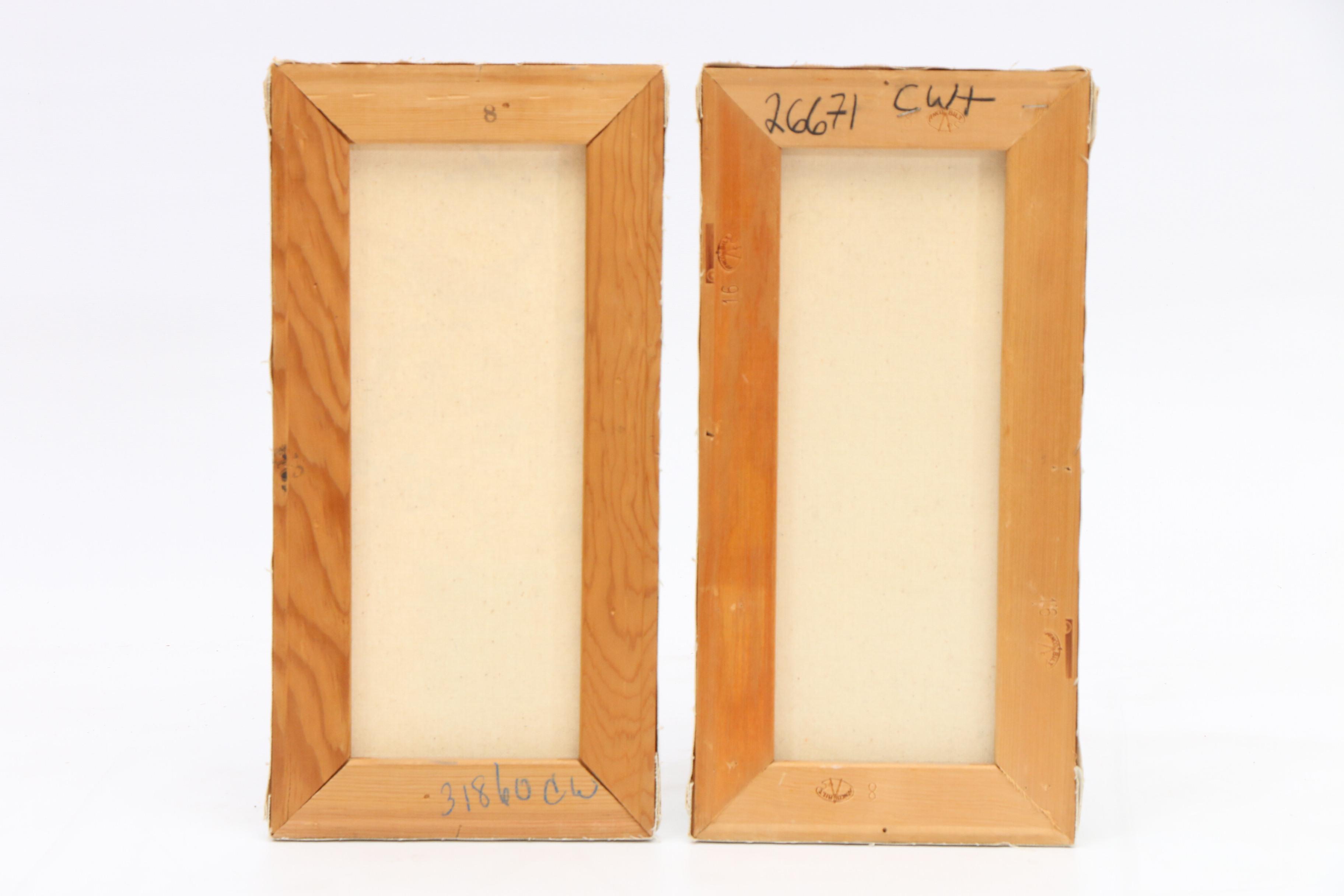 Ho-Chu Mid-Century East Asian Inspired Acrylic Paintings