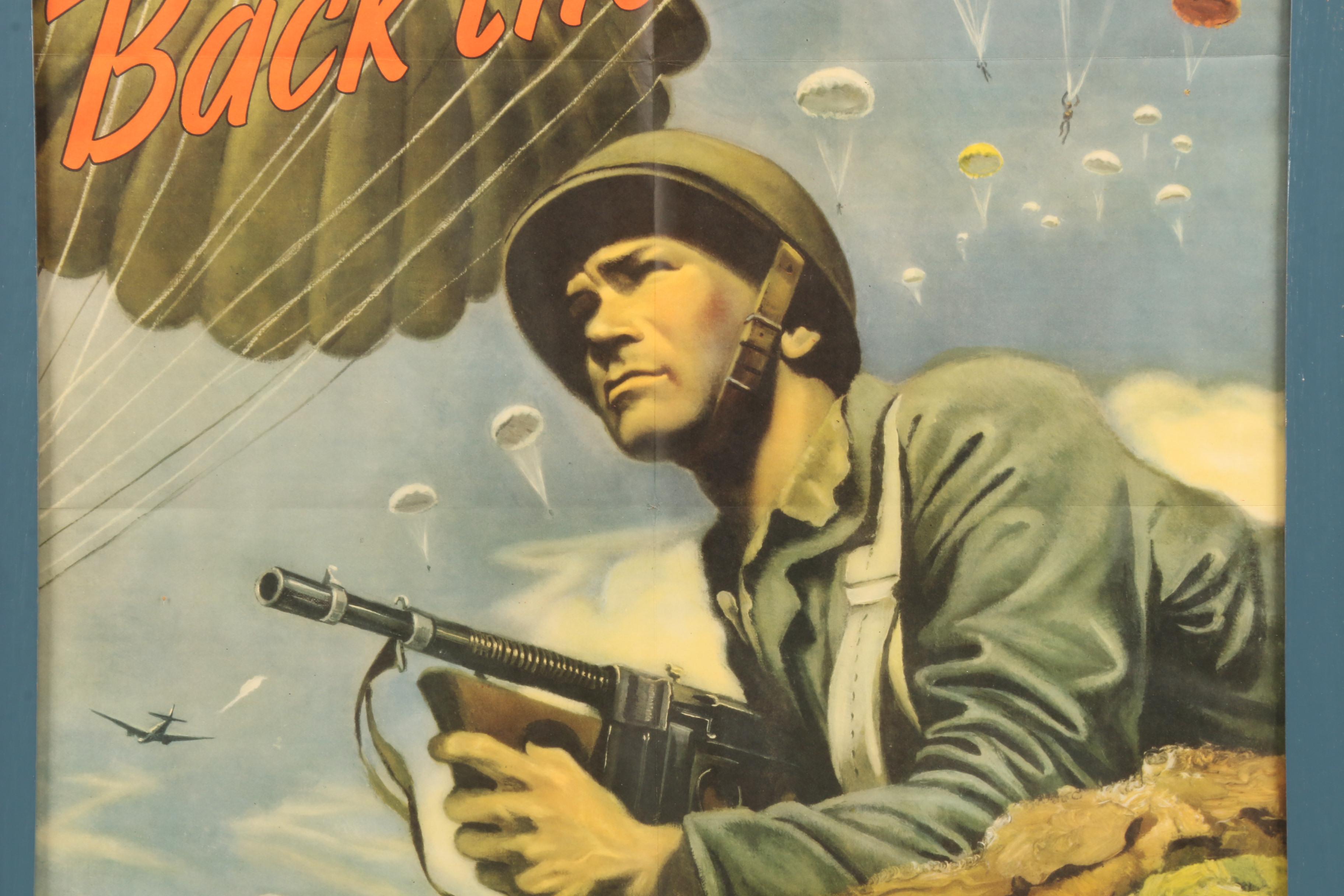 1943 War Bond Poster Designed by Georges Schreiber "Back the Attack!"