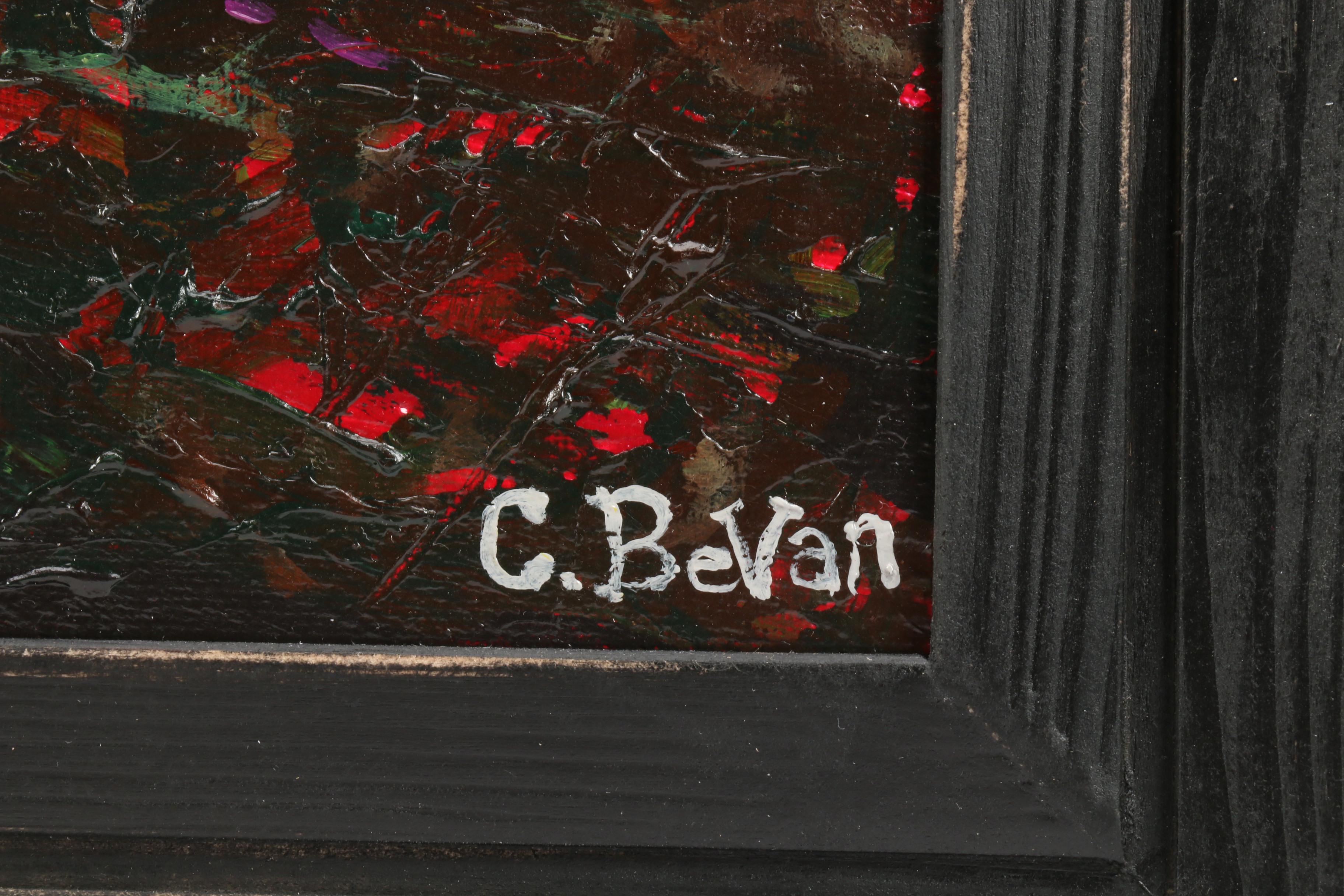 Carl Bevan Abstract Oil Painting of Pastoral Scene