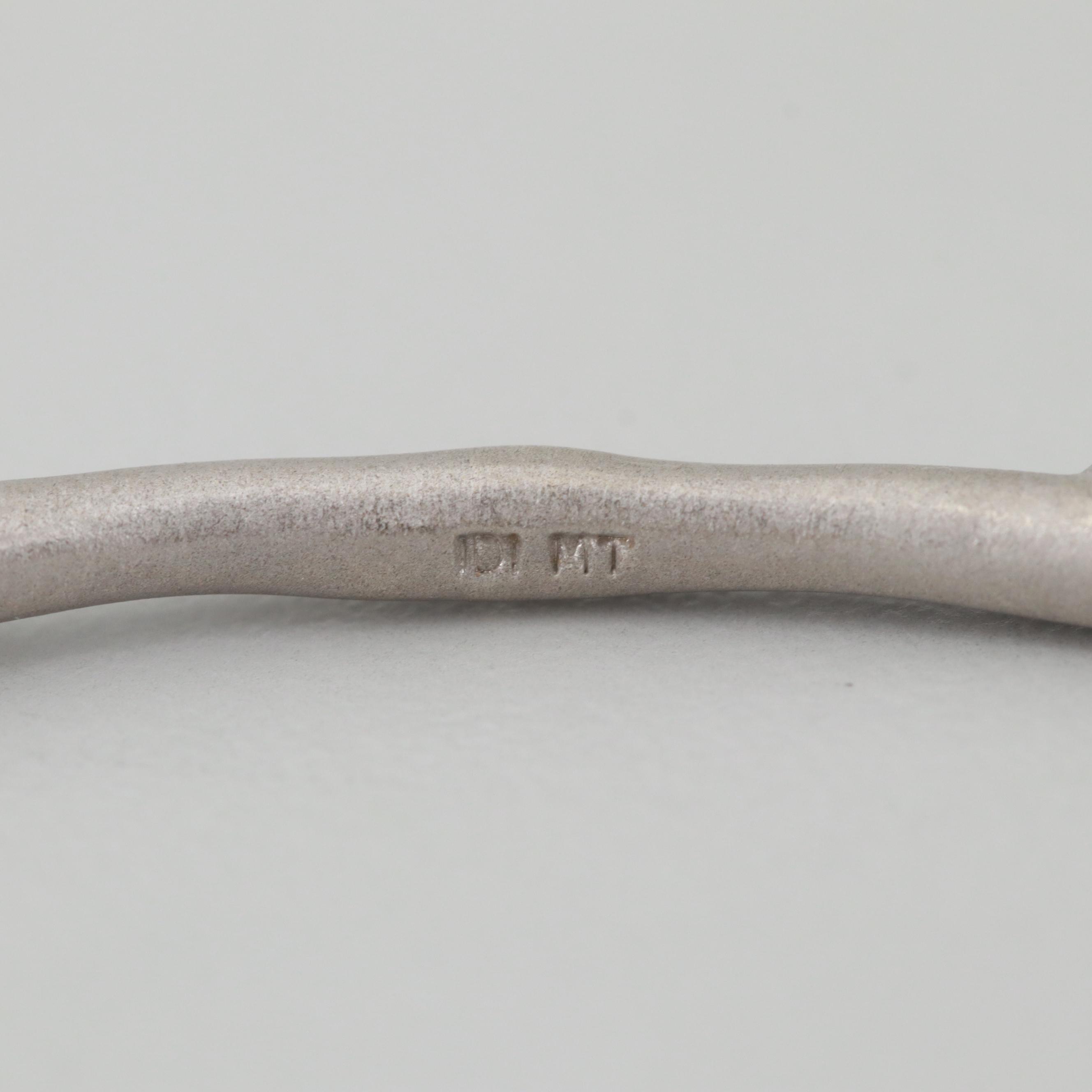 14K White and Yellow Gold Diamond and White Topaz Bangle Bracelets