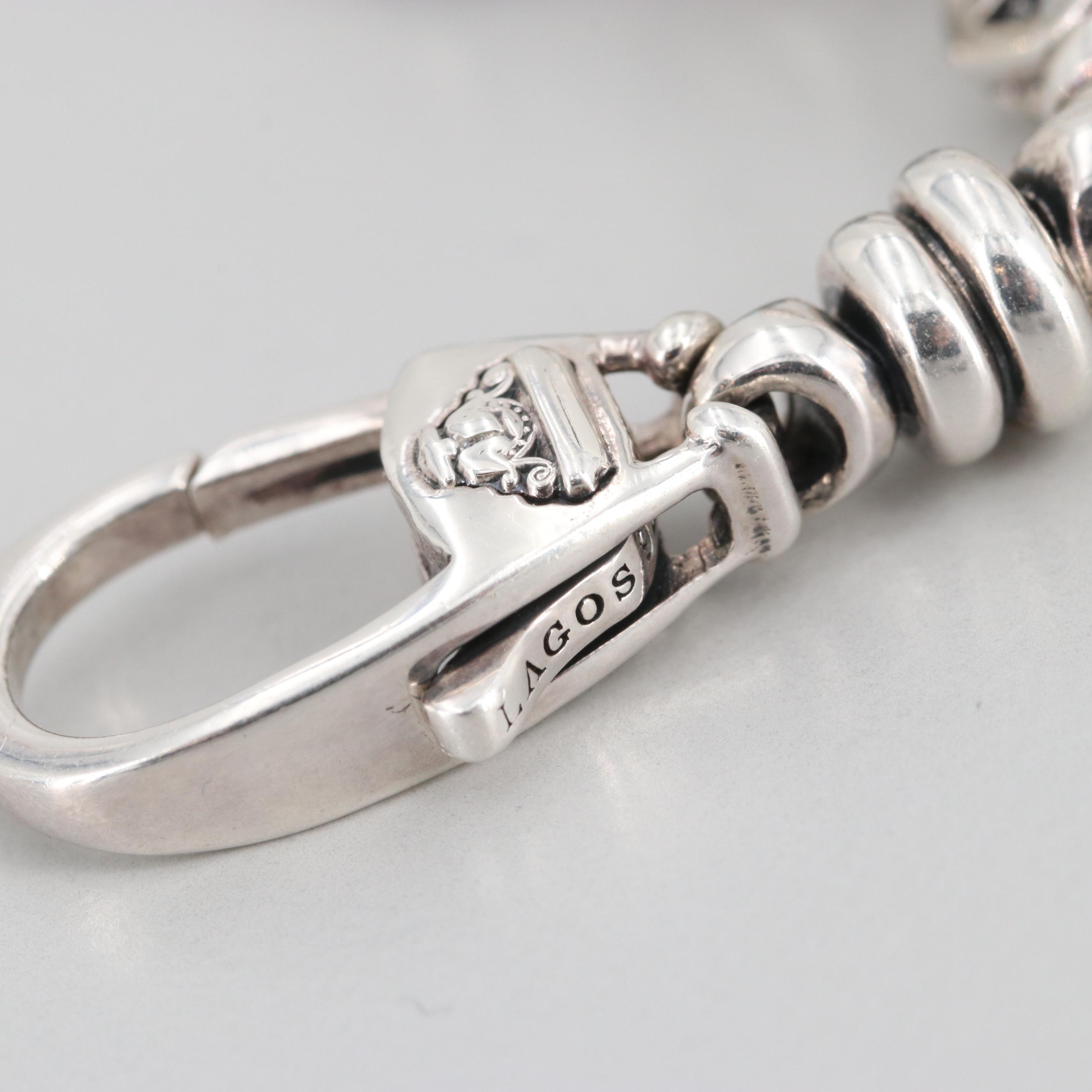 Lagos Sterling Silver Quartz and Synthetic Turquoise Doublet Bracelet