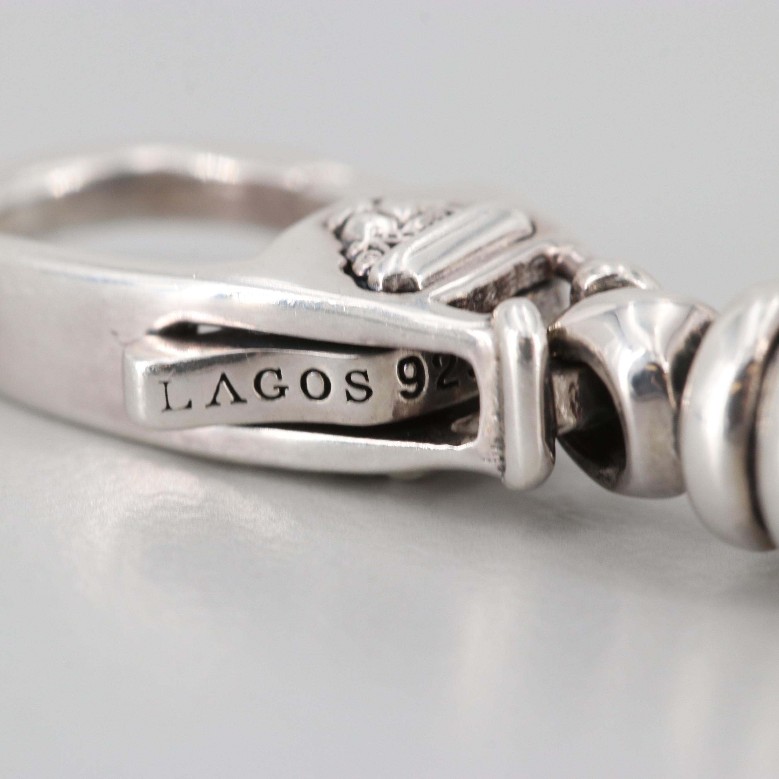 Lagos Sterling Silver Quartz and Synthetic Turquoise Doublet Bracelet