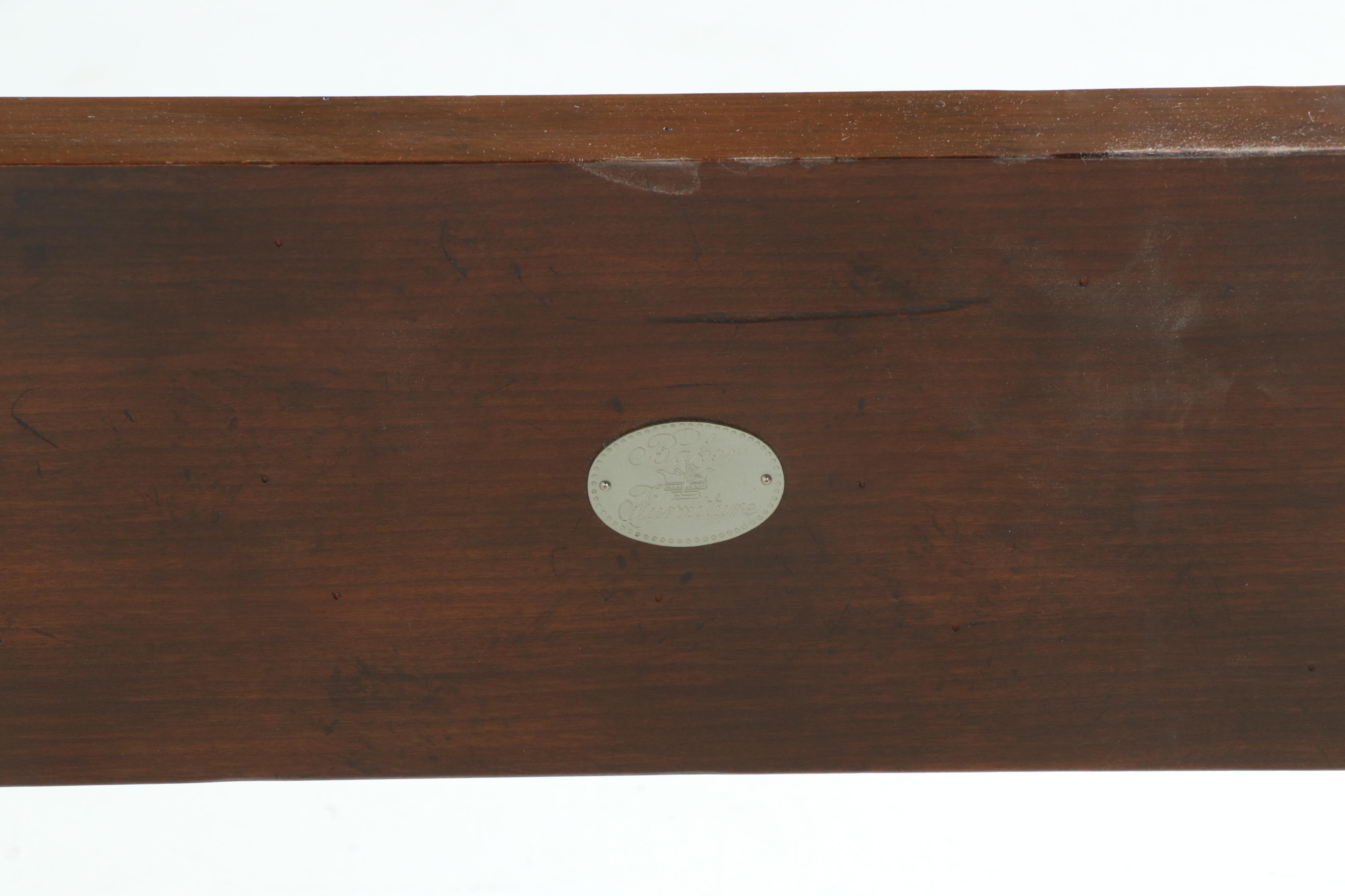 Mahogany Stained Barley Twist Queen Size Canopy Bed By Baker Furniture, 20th C.