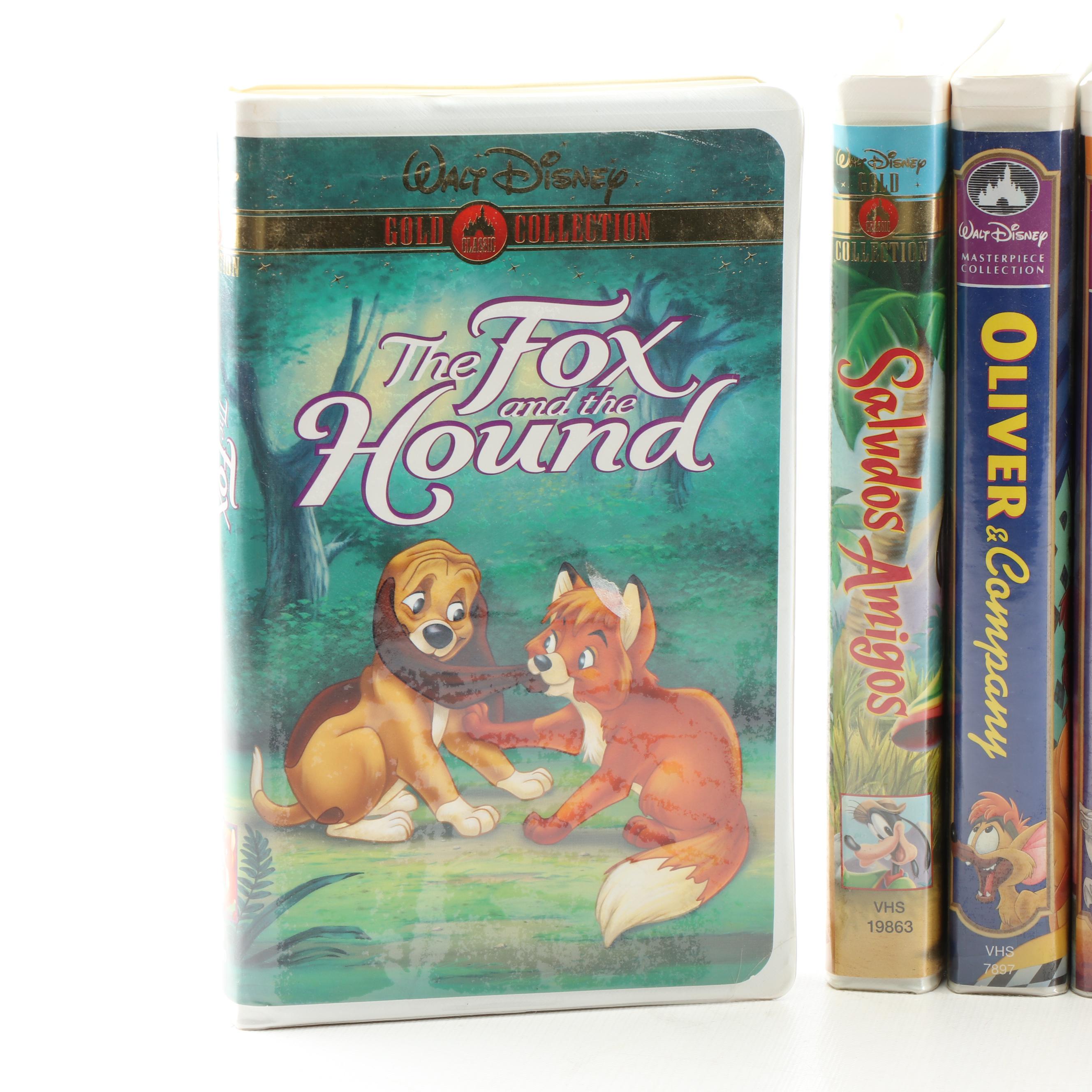 Disney VHS Tapes including "Fox and the Hound" and "Alice in Wonderland"