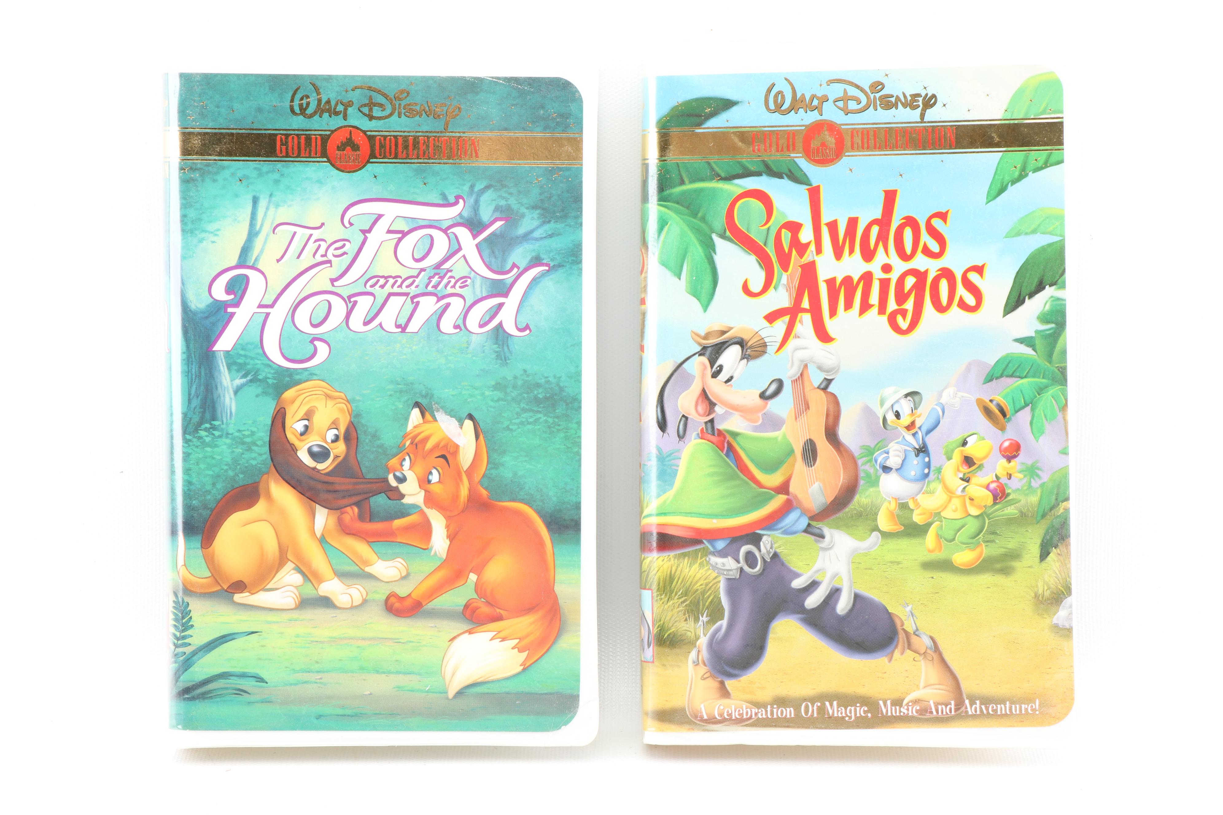 Disney VHS Tapes including "Fox and the Hound" and "Alice in Wonderland"