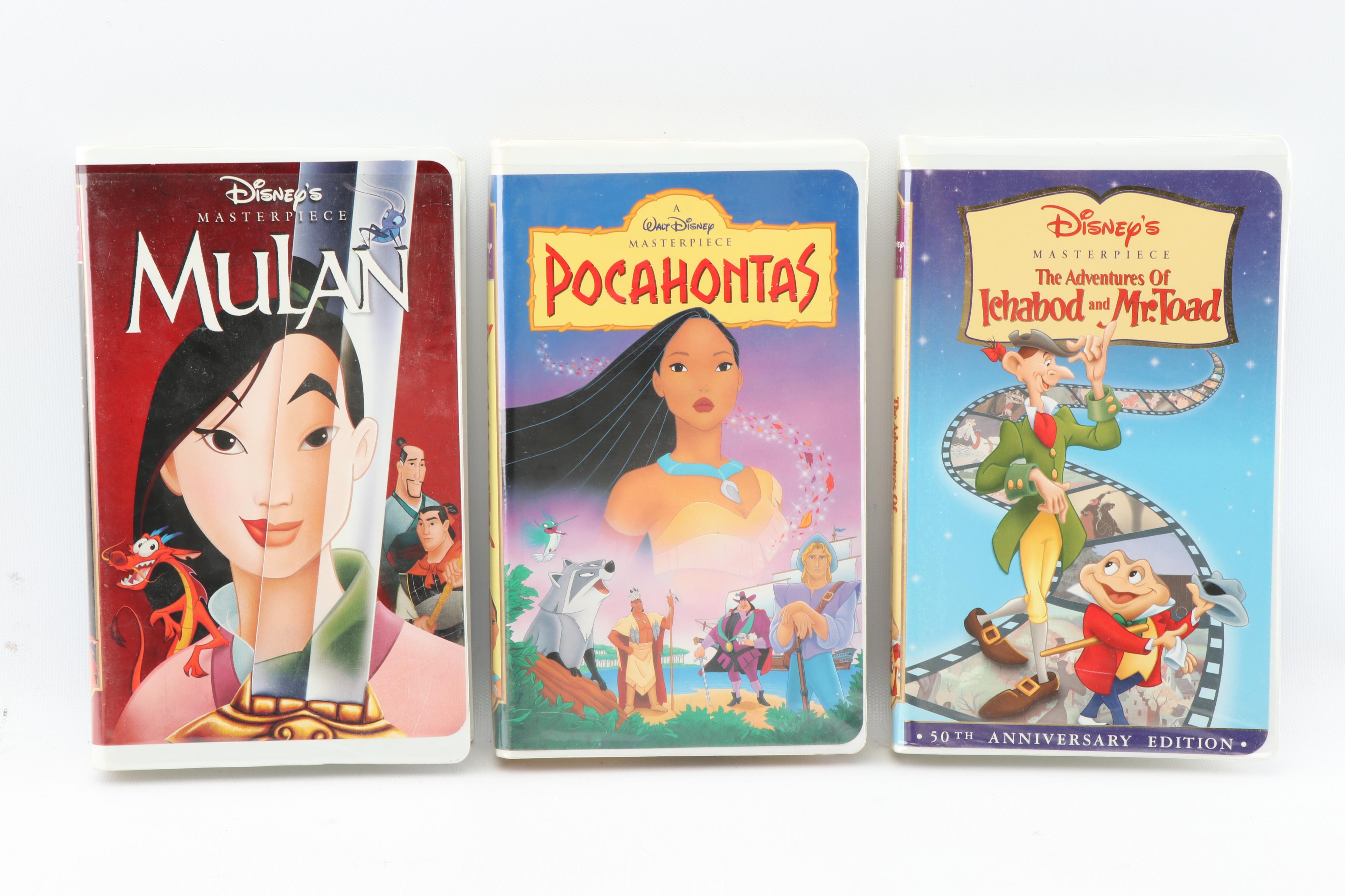Disney VHS Tapes including "Fox and the Hound" and "Alice in Wonderland"