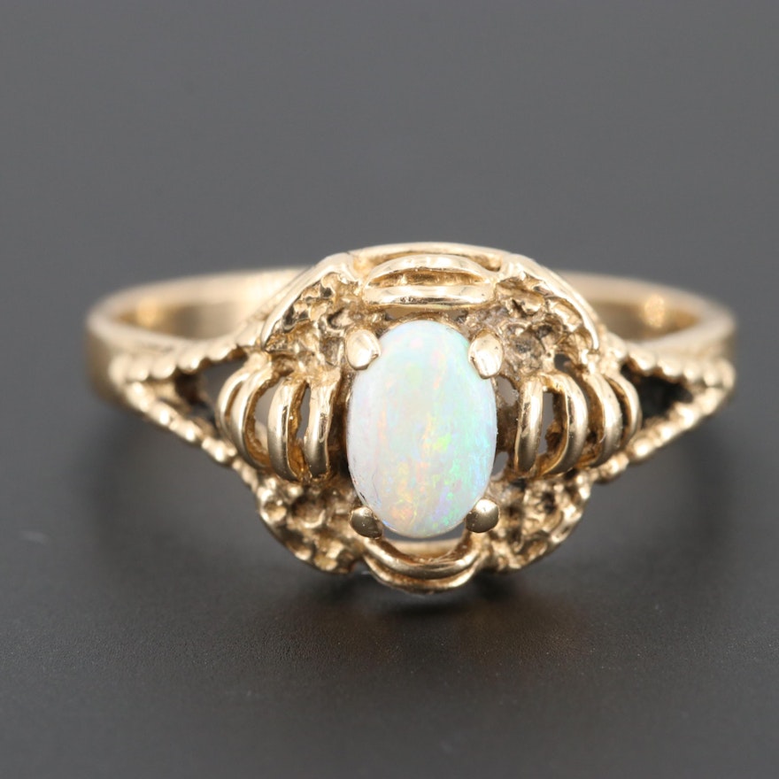 14K Yellow Gold Opal Ring