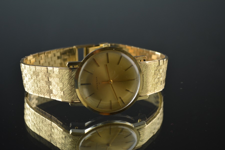 Vintage Juvenia Slimatic 10K Gold Bracelet Automatic Watch