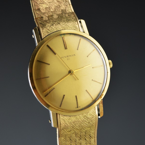 Vintage Juvenia Slimatic 10K Gold Bracelet Automatic Watch