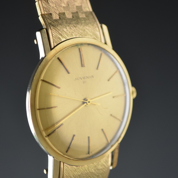 Vintage Juvenia Slimatic 10K Gold Bracelet Automatic Watch