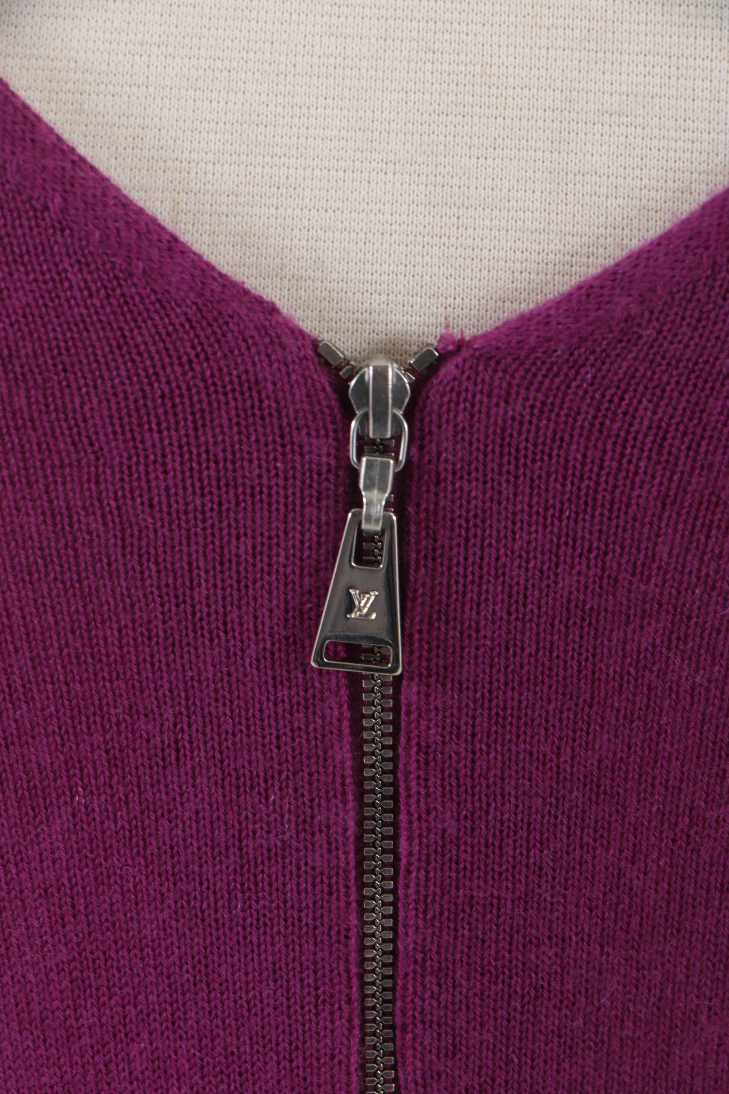 Louis Vuitton Paris Magenta Cashmere V-Neck Sleeveless Sweater, Made in Italy