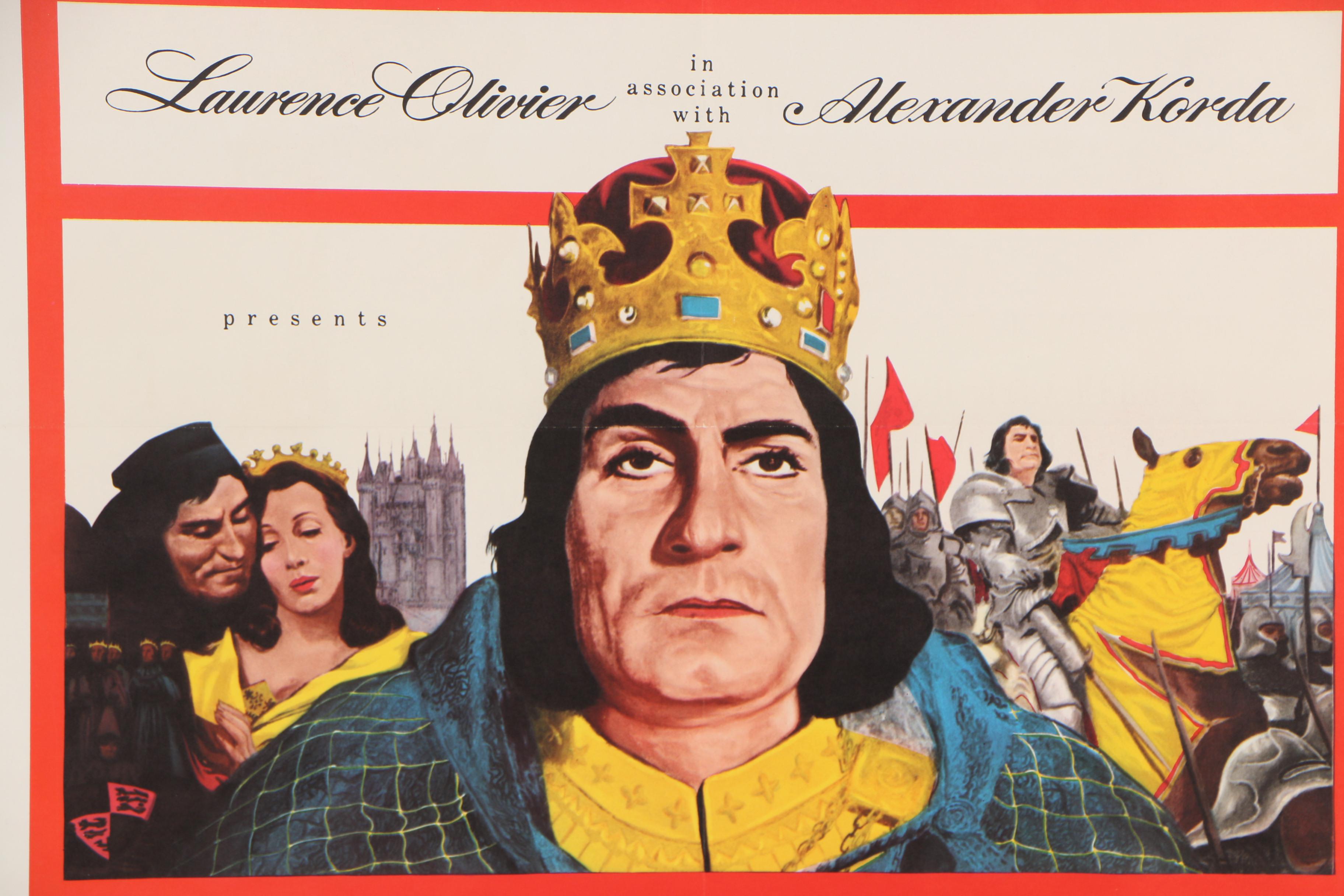 "Richard III" with Laurence Olivier Theatrical Release One Sheet Poster, 1956