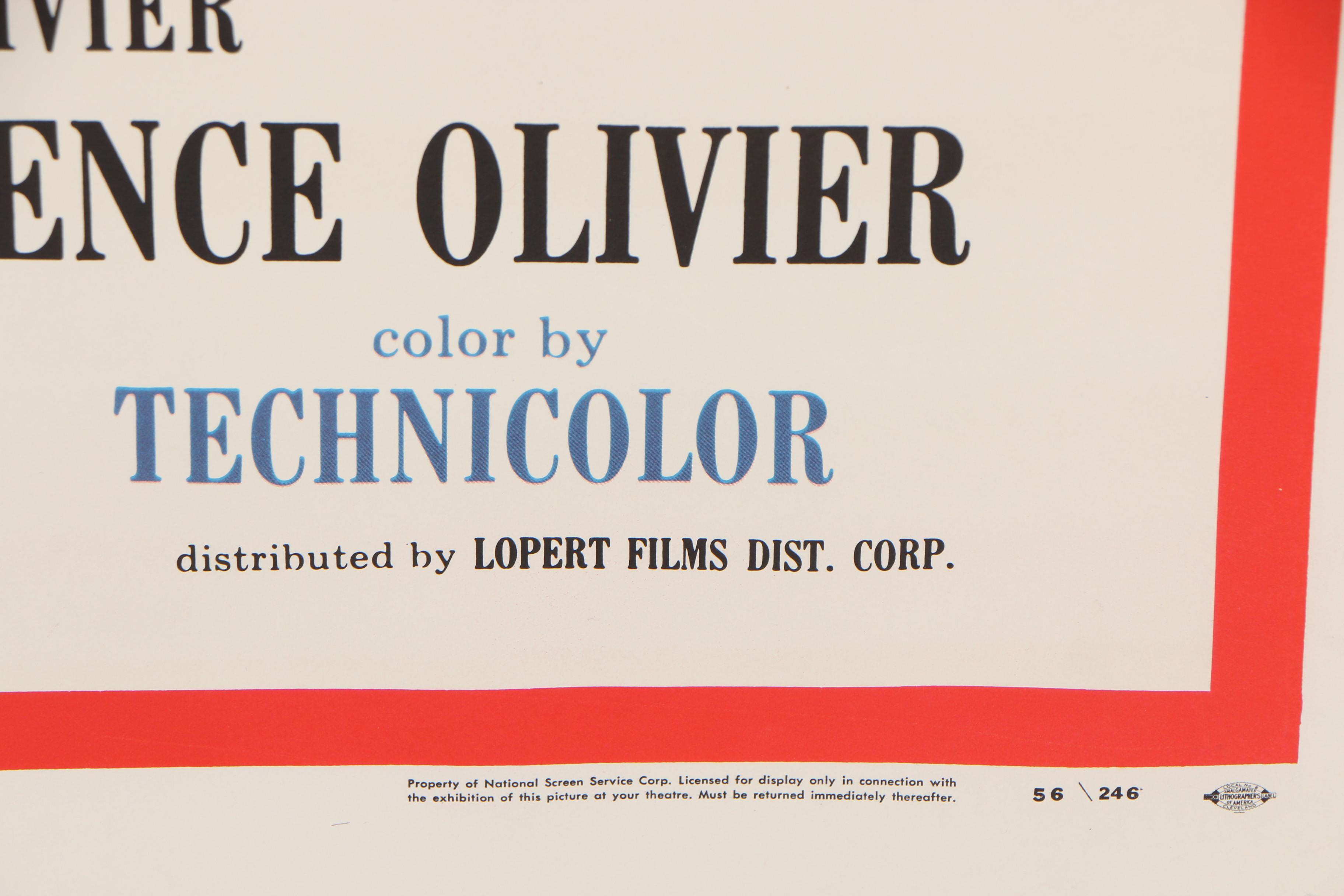 "Richard III" with Laurence Olivier Theatrical Release One Sheet Poster, 1956