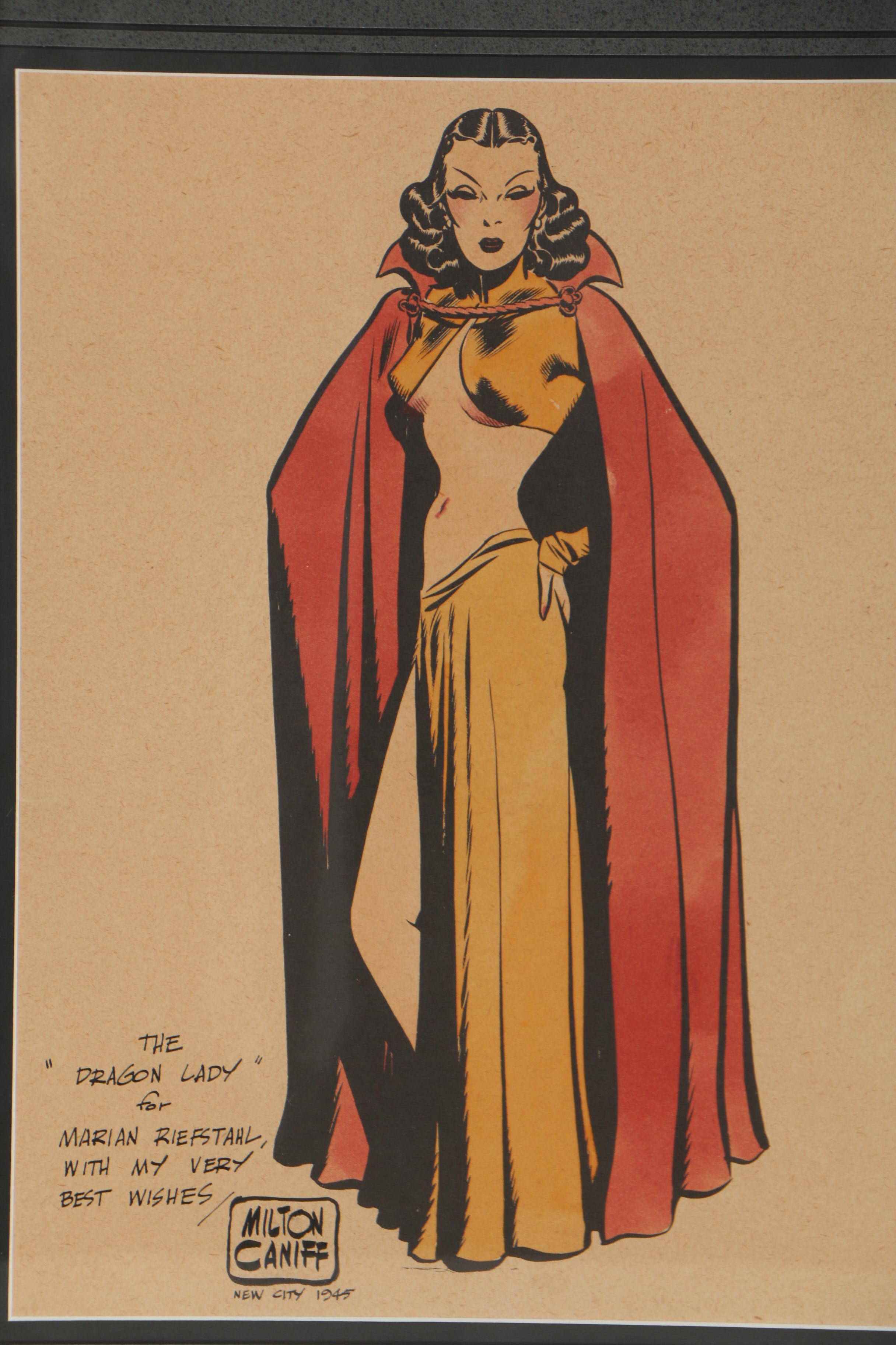 Milton Caniff Sketch and Hand-Colored Lithograph of "The Dragon Lady"
