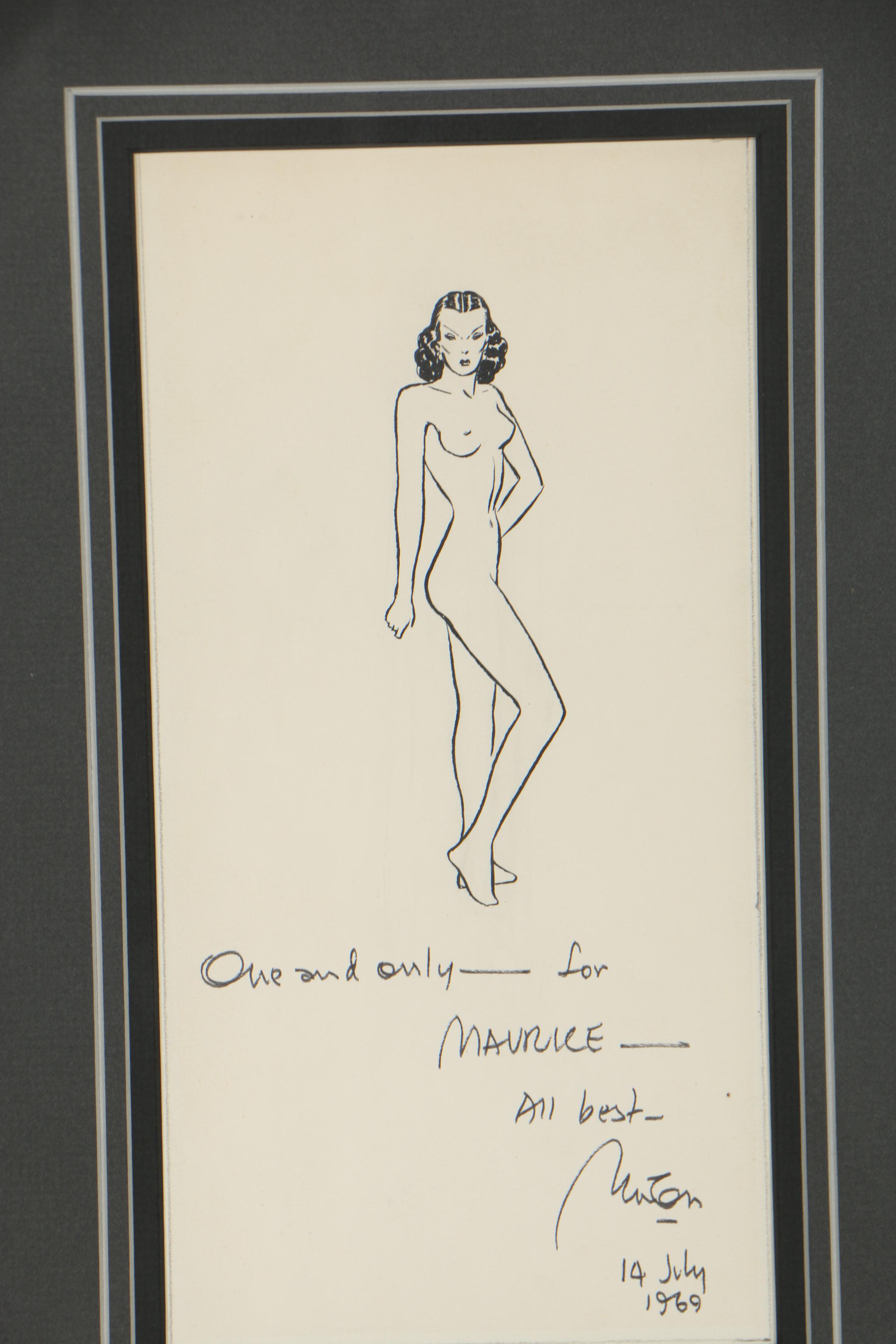 Milton Caniff Sketch and Hand-Colored Lithograph of "The Dragon Lady"