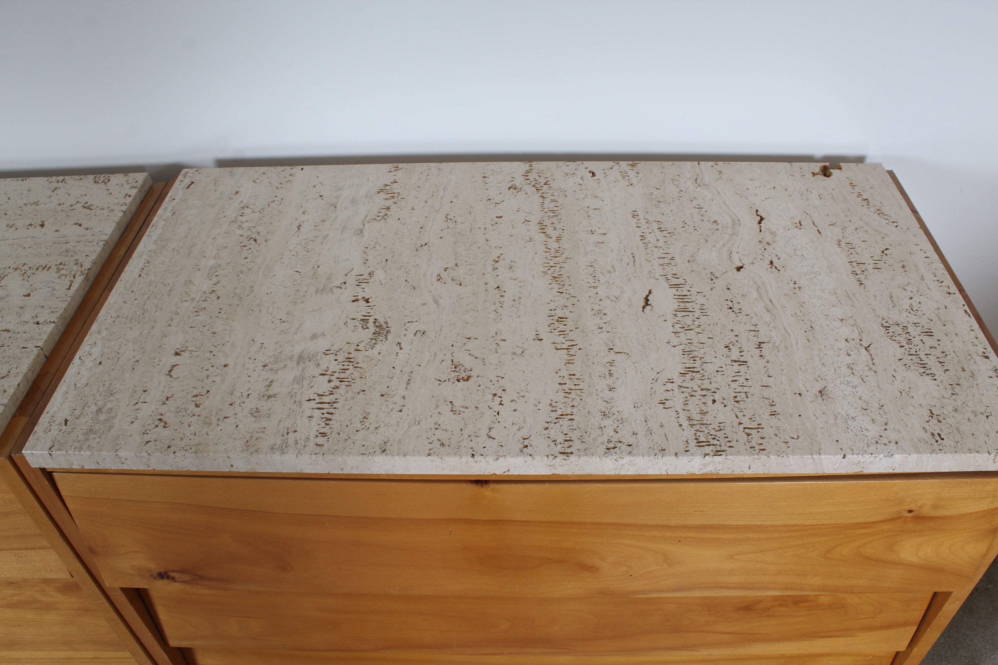 Pair of Florence Knoll for Knoll Associates Louvered Drawer Birch Chests, c 1950