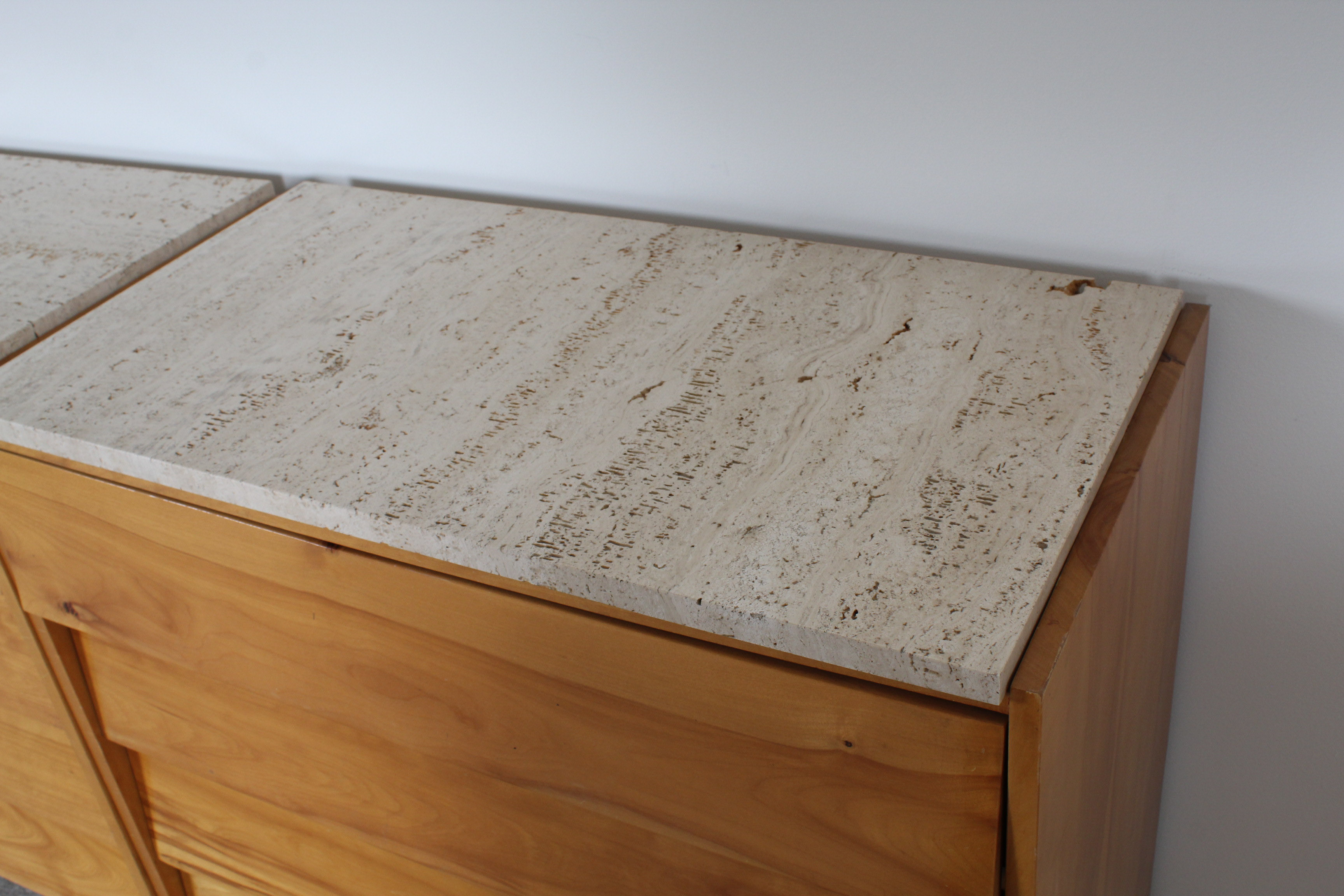 Pair of Florence Knoll for Knoll Associates Louvered Drawer Birch Chests, c 1950