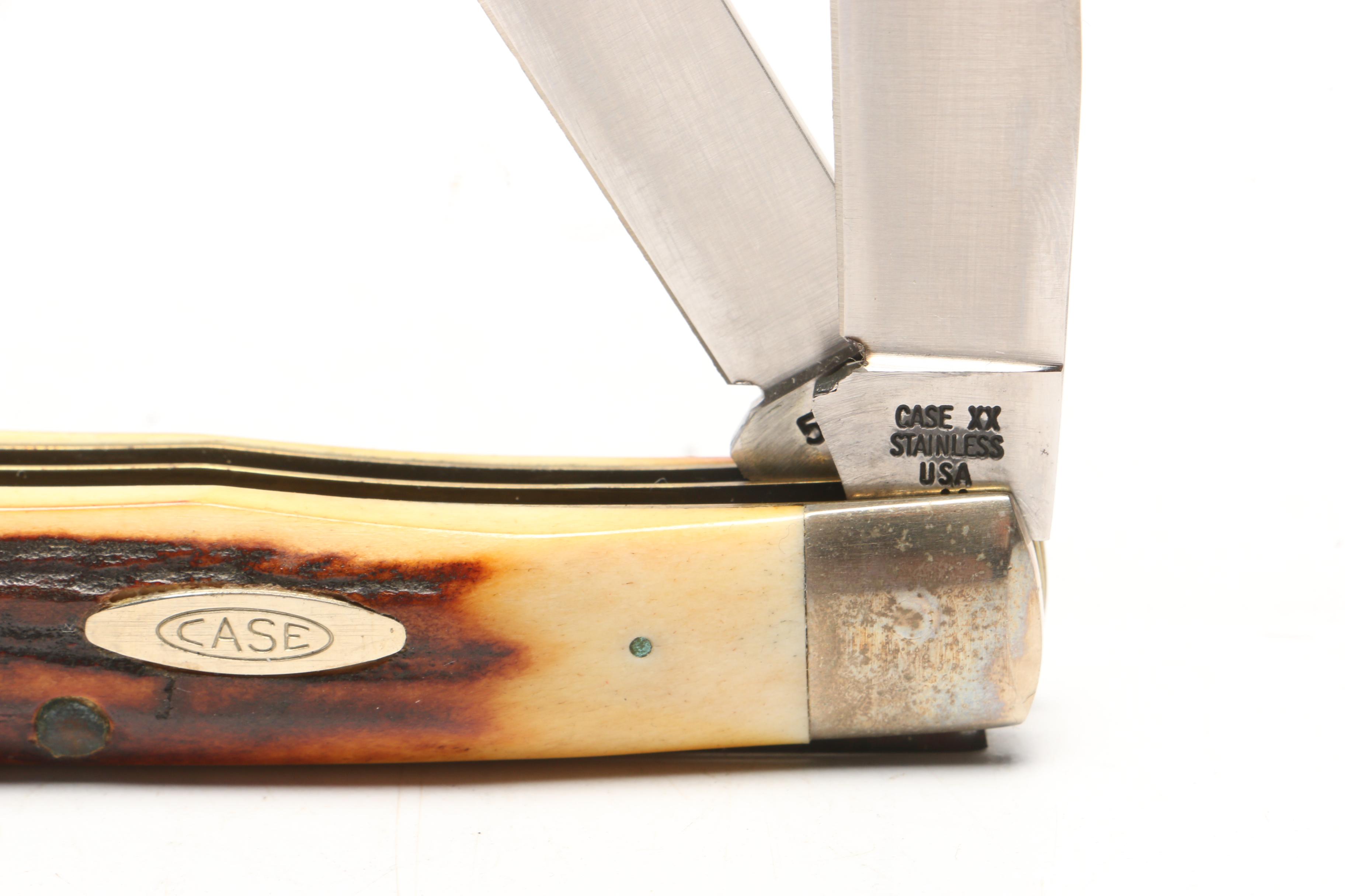 Case Dual Blade Bone Handle Hunting Knife