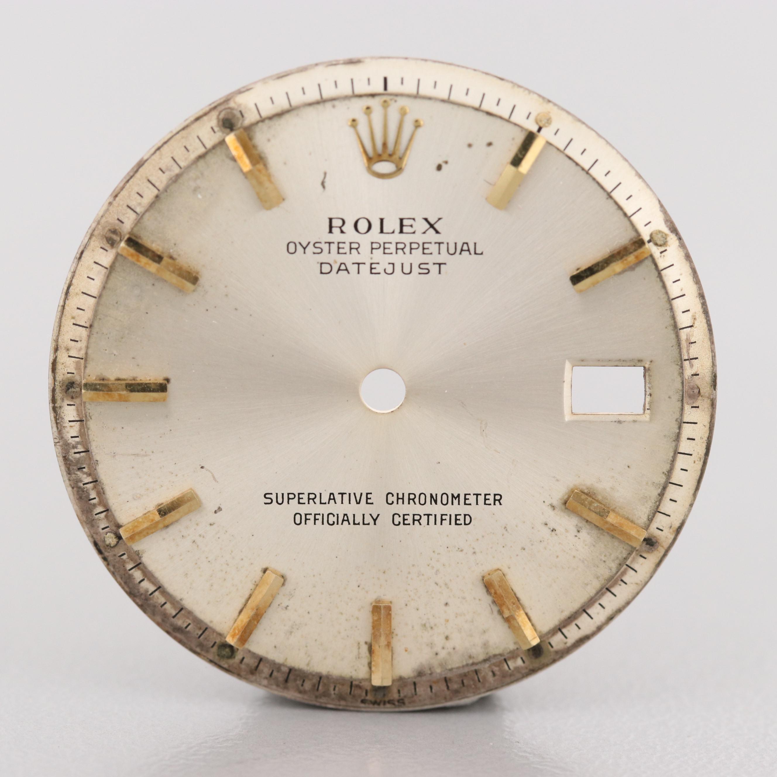 Rolex Datejust Dial in Vintage Rolex Parts Tin
