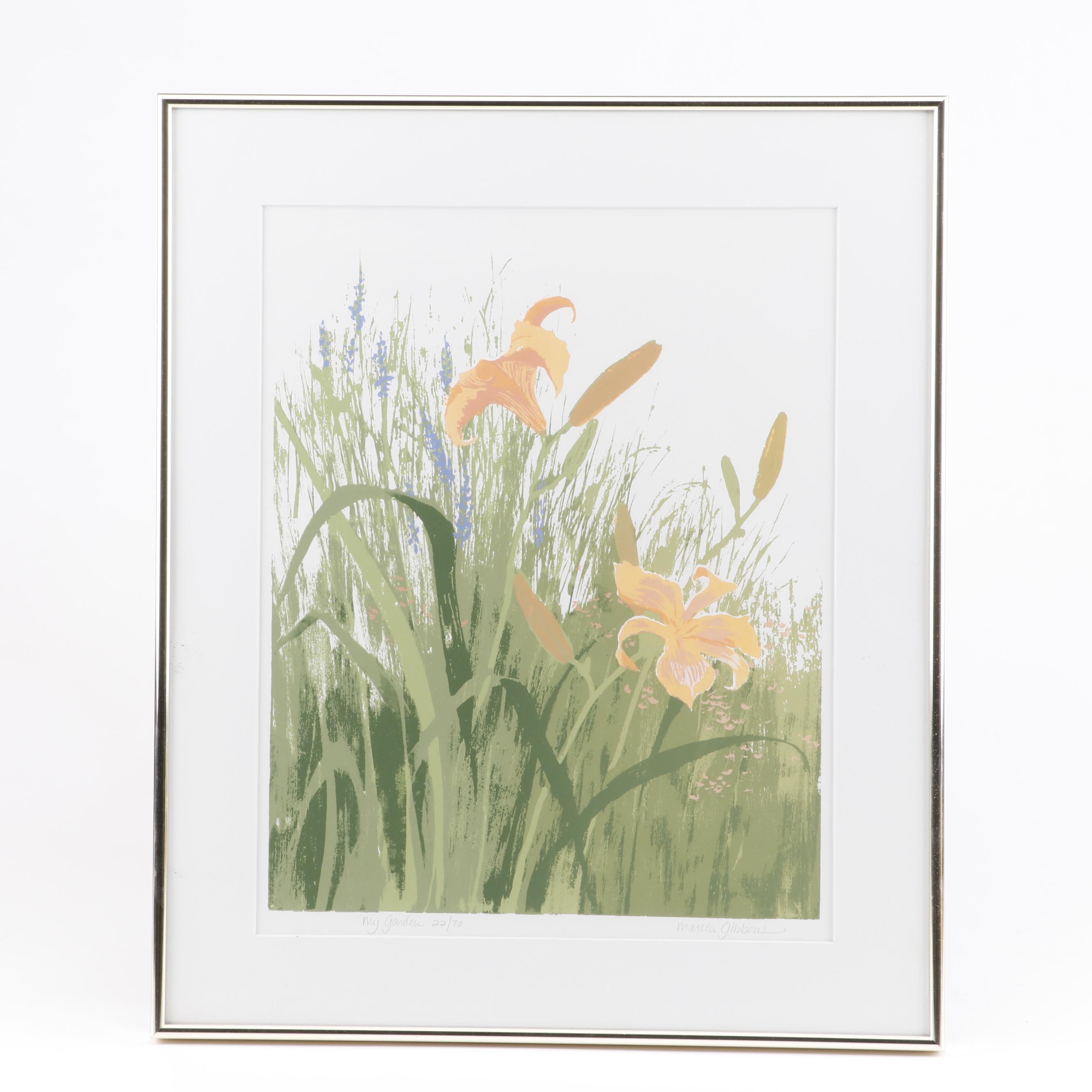 Marcia Gibbons Serigraphs "My Garden" and "Field Flowers"