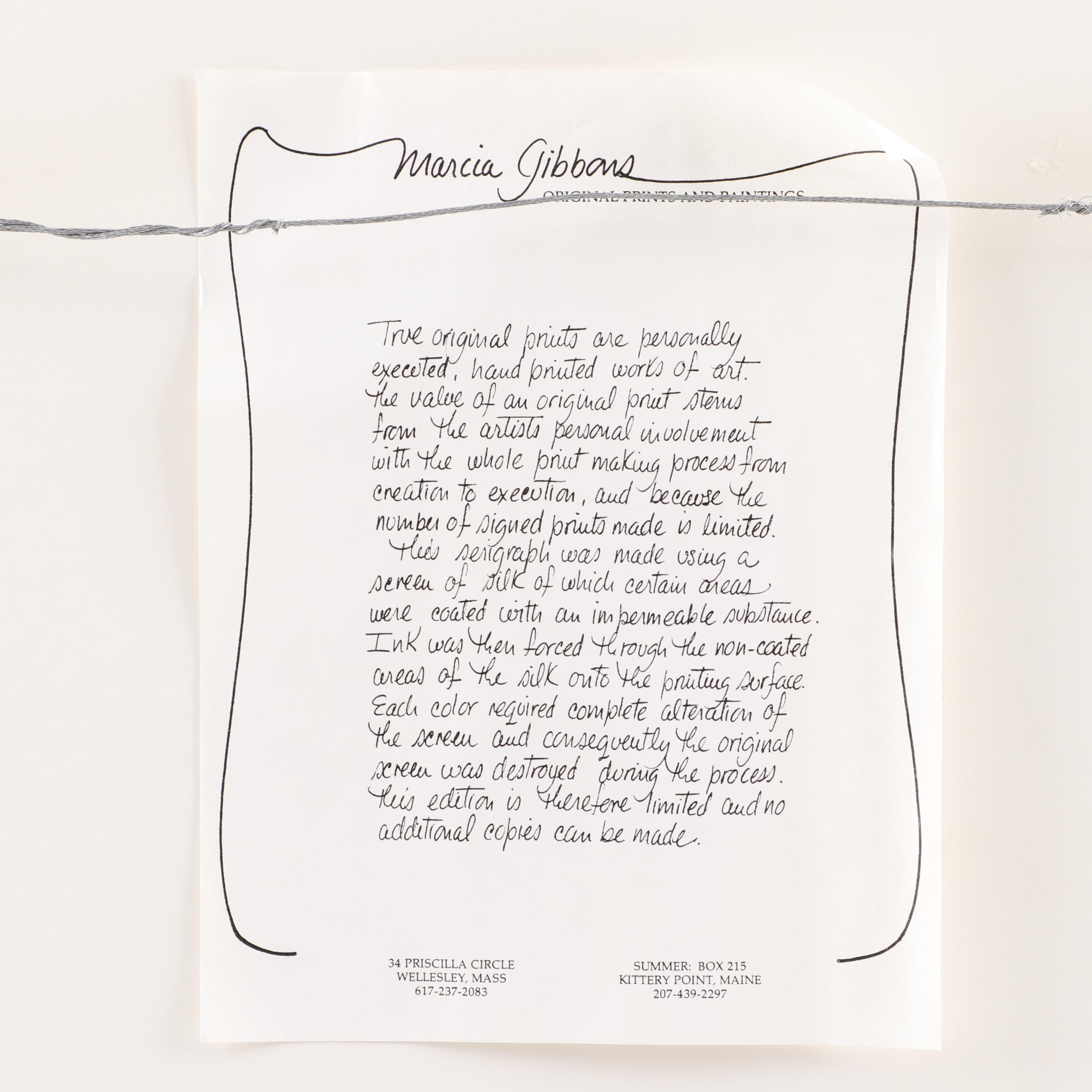 Marcia Gibbons Serigraphs "My Garden" and "Field Flowers"