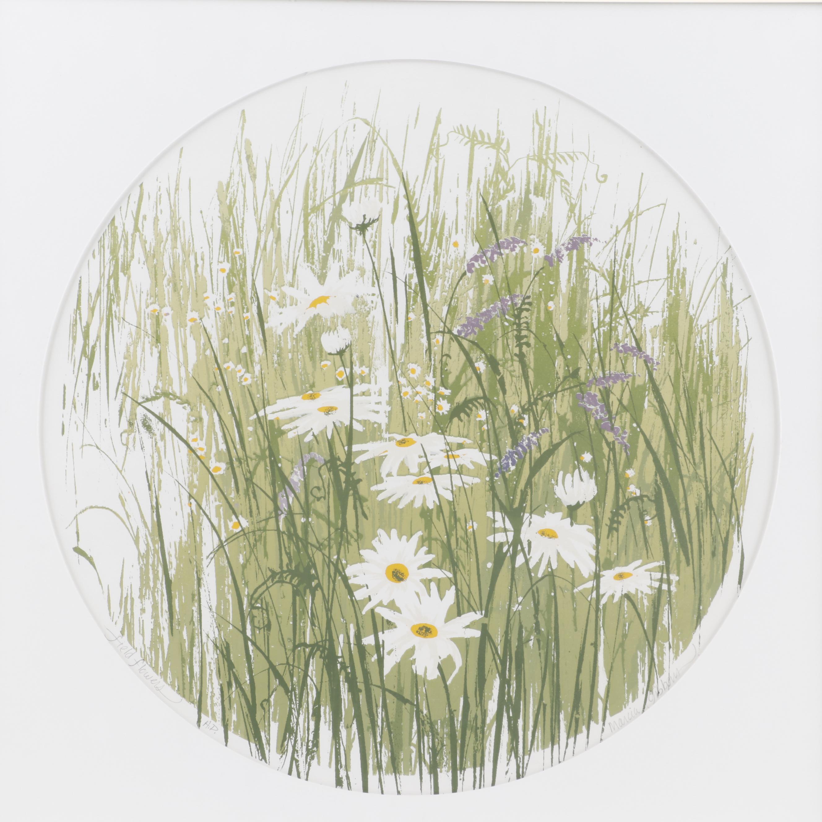 Marcia Gibbons Serigraphs "My Garden" and "Field Flowers"