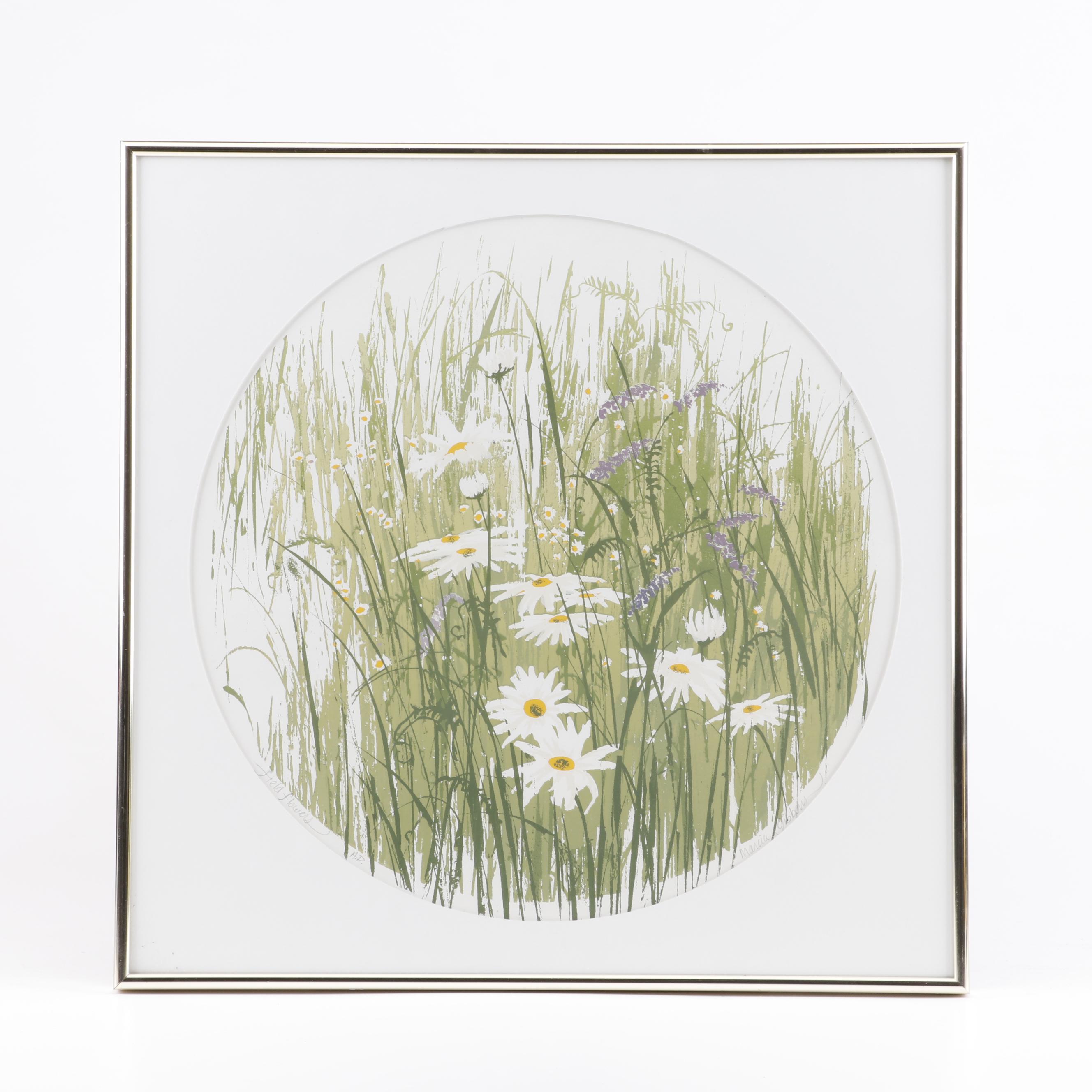 Marcia Gibbons Serigraphs "My Garden" and "Field Flowers"