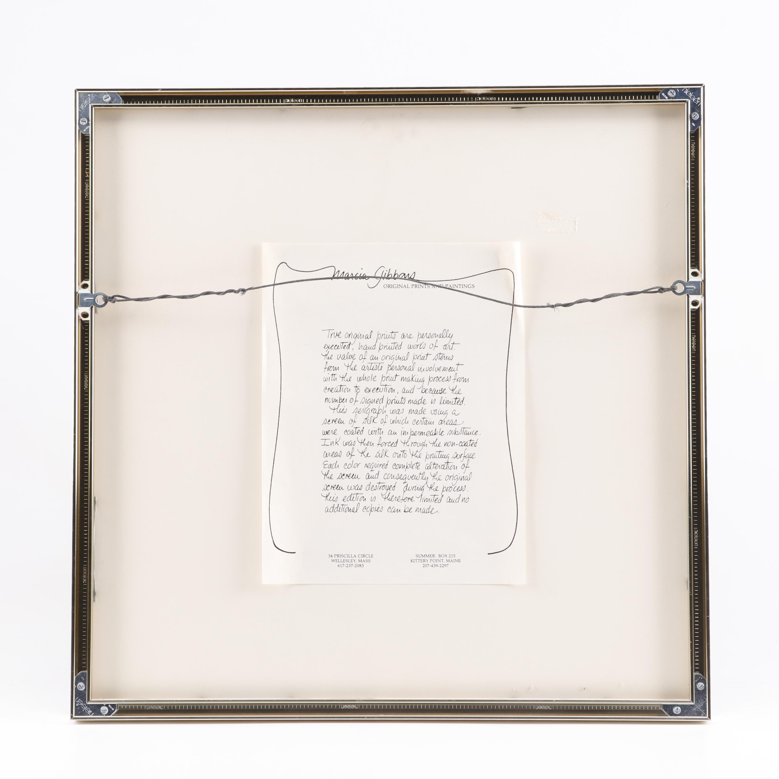 Marcia Gibbons Serigraphs "My Garden" and "Field Flowers"