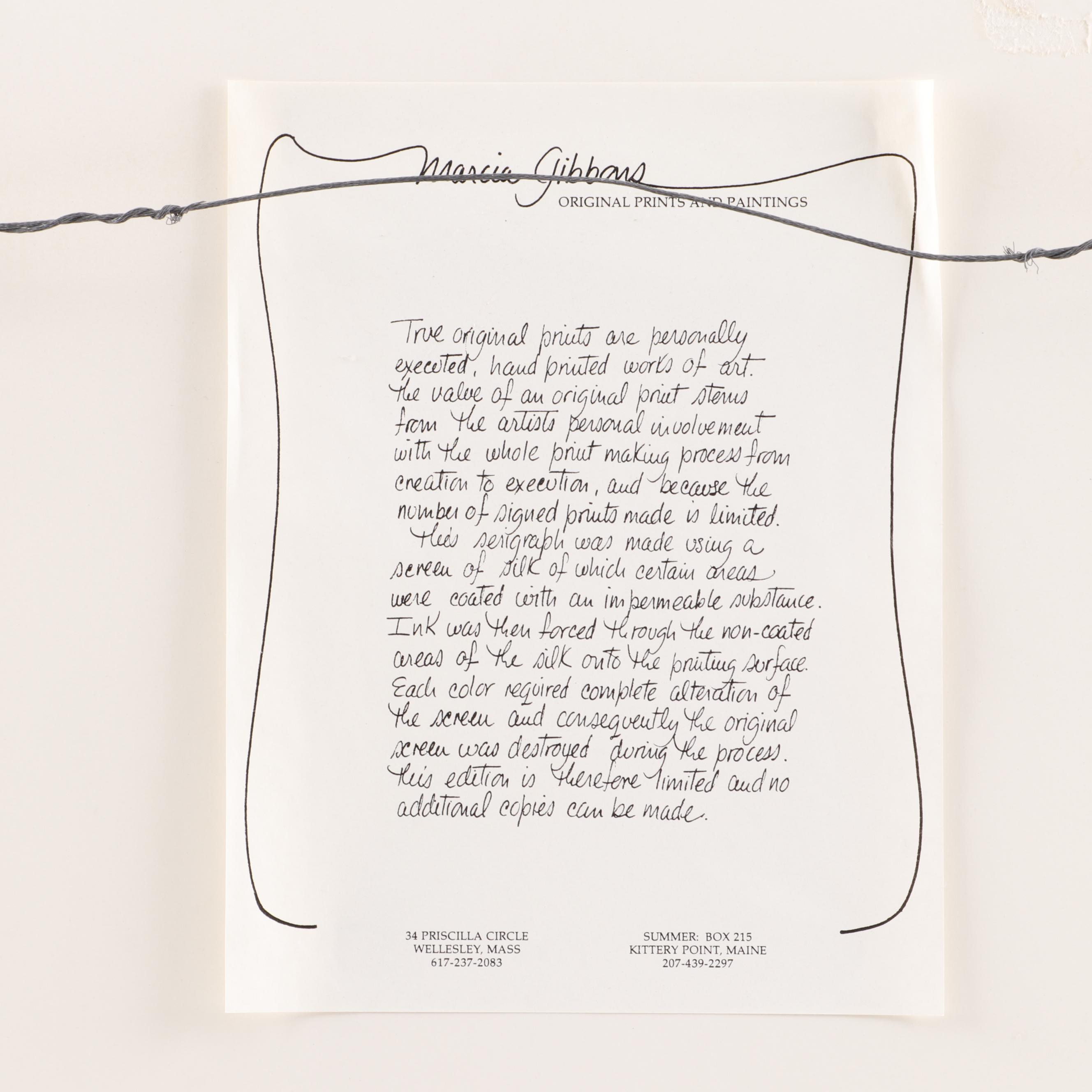 Marcia Gibbons Serigraphs "My Garden" and "Field Flowers"