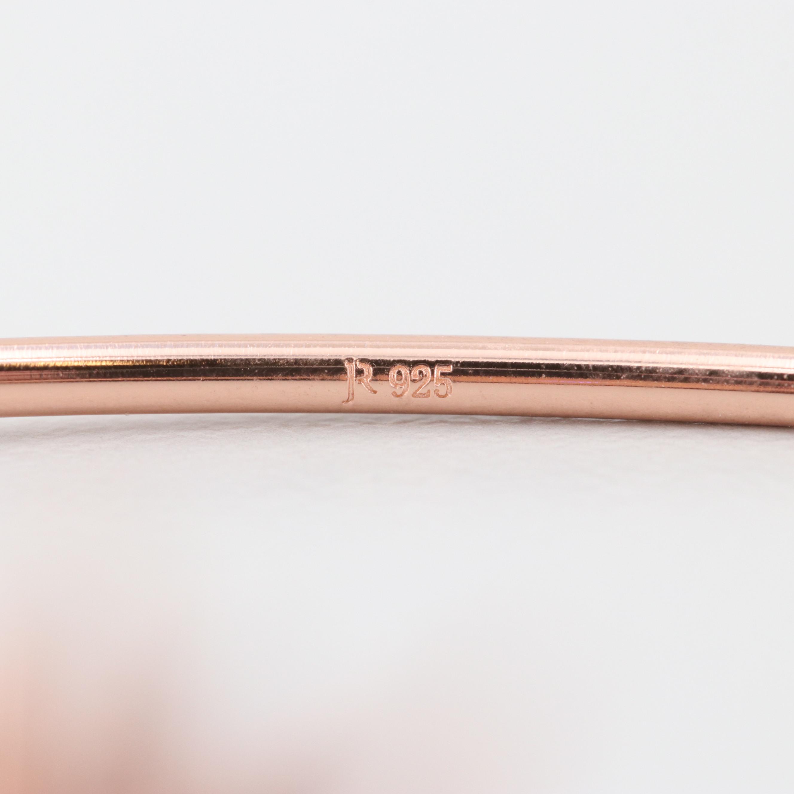 Rose Wash on Sterling Silver Cubic Zirconia Bracelet