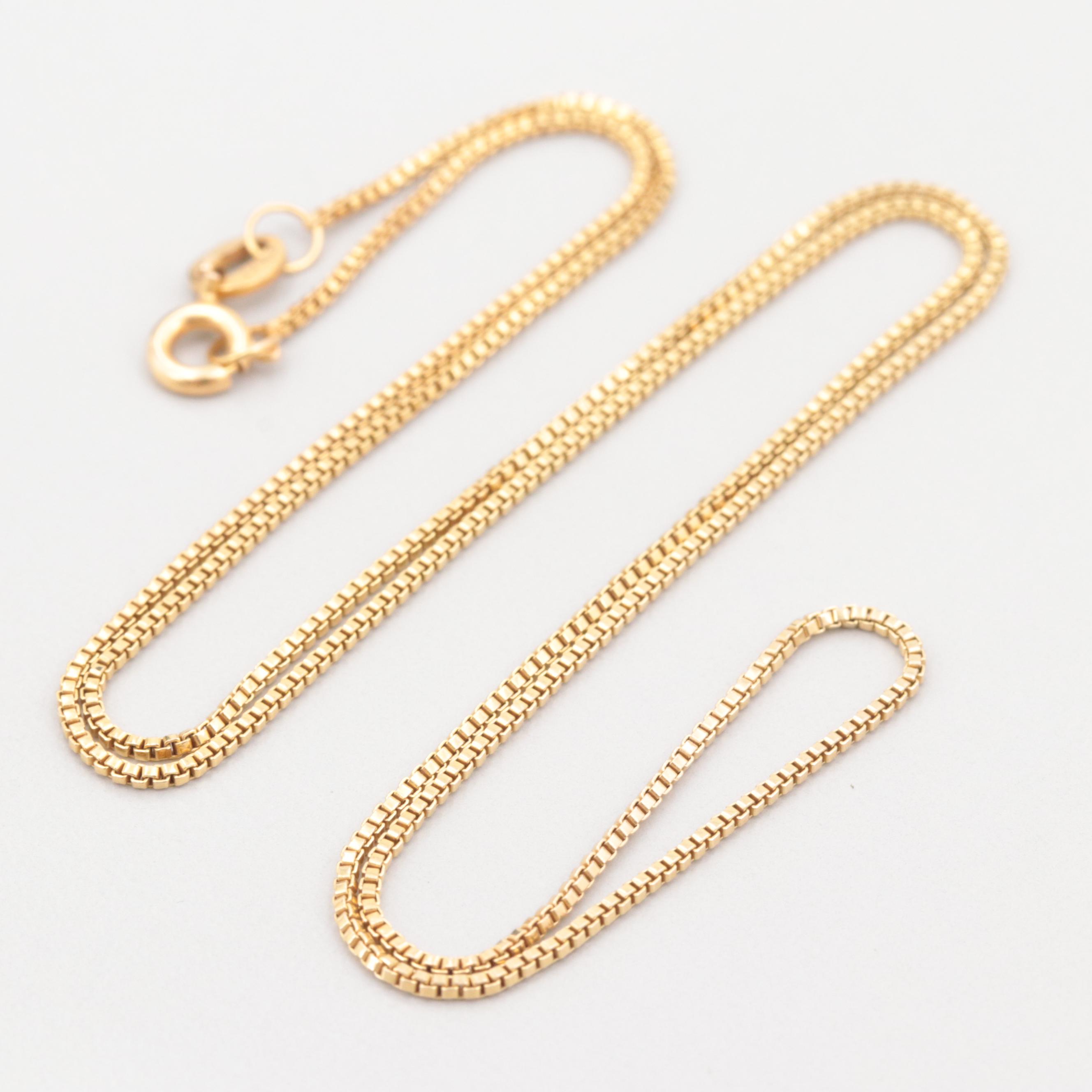14K Yellow Gold Box Chain