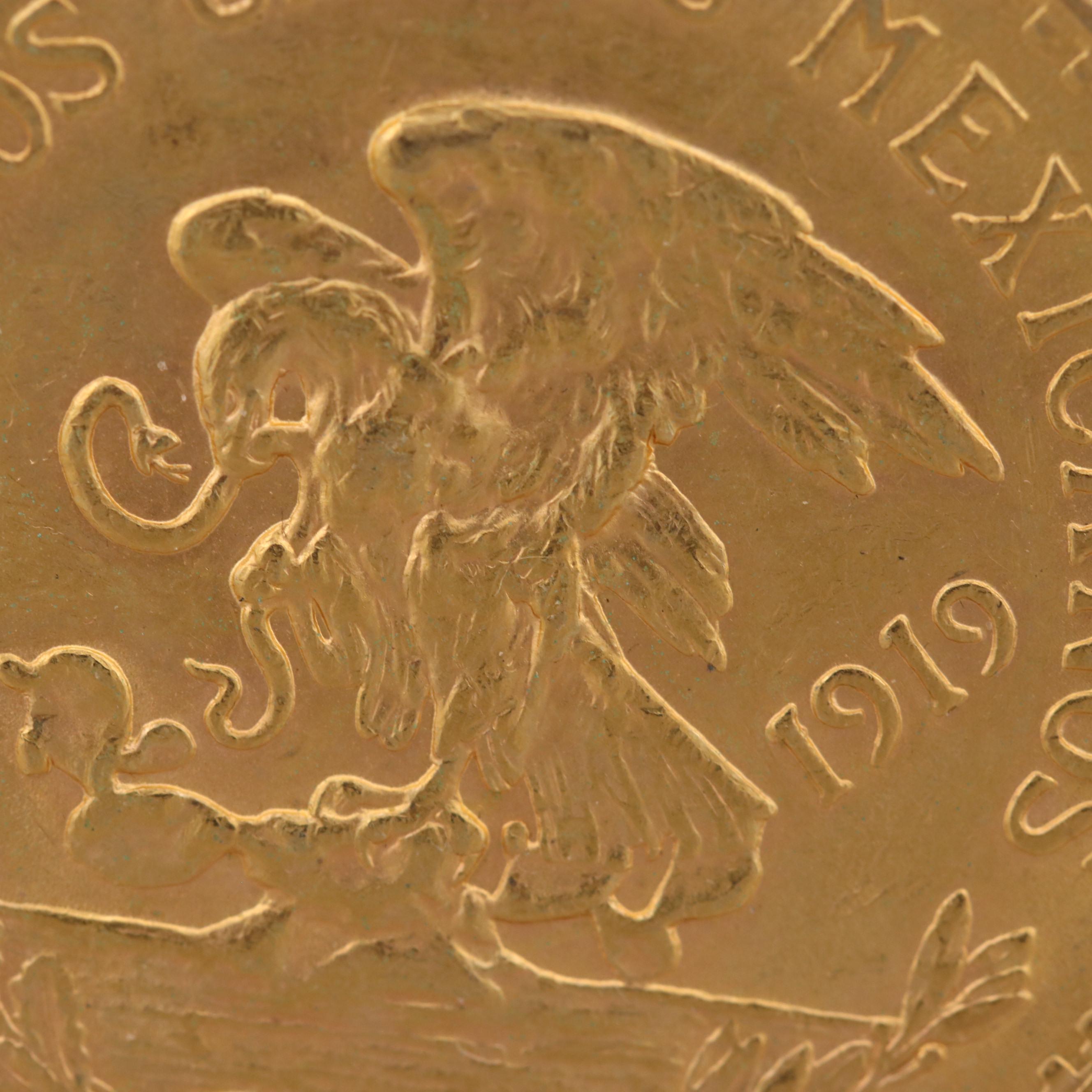 1919 Mexico 20 Pesos Gold Coin