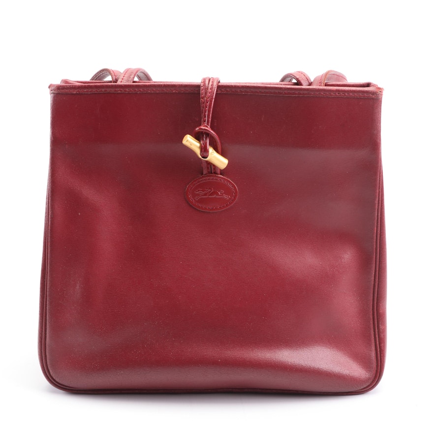 Longchamp Paris Red Leather Tote, Made in France