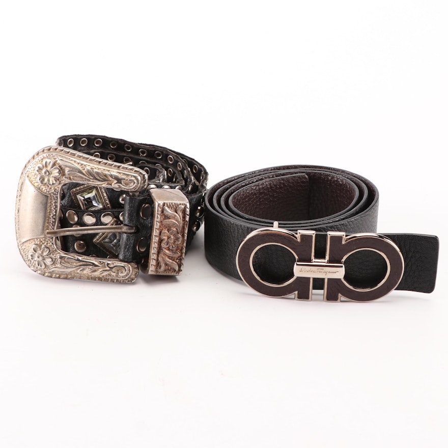 Women's Leather Belts Including Salvatore Ferragmo