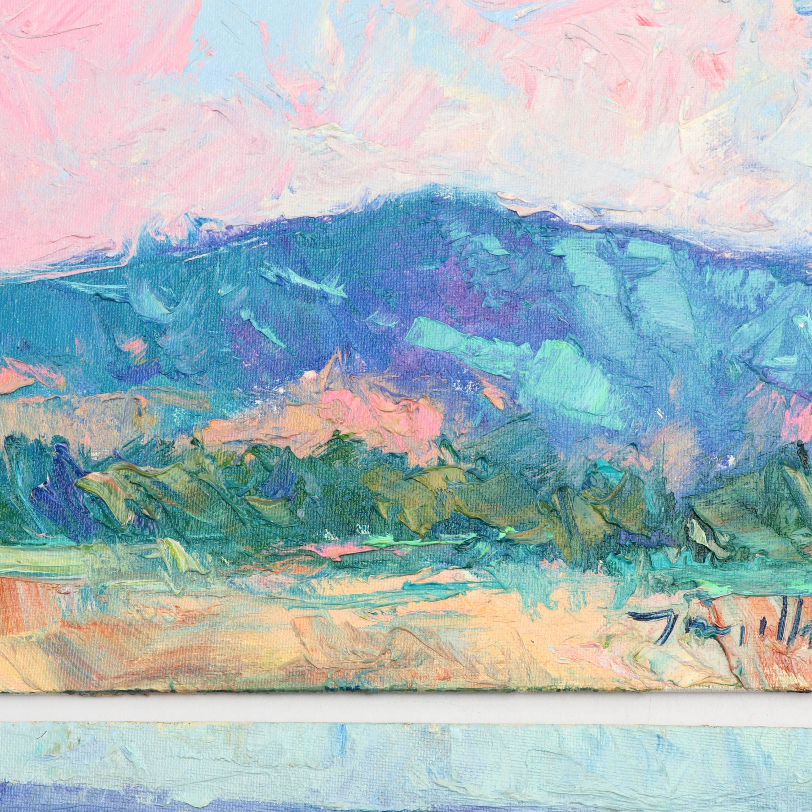 Four Jose Trujillo Impressionistic Mountain Oil Paintings