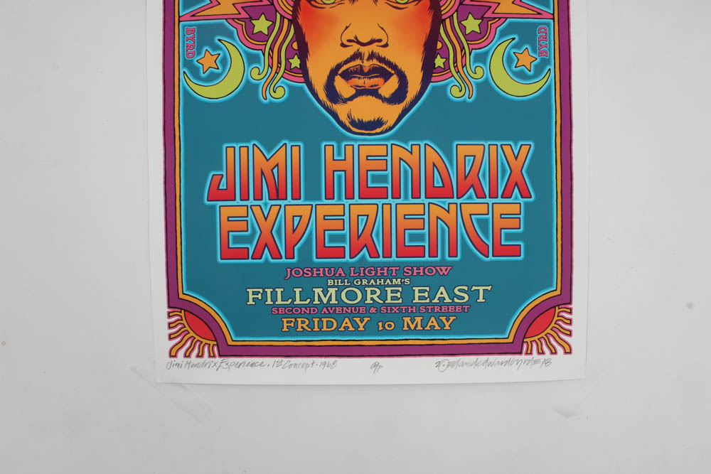 Signed David Byrd "Jimi Hendrix at the Fillmore East" Giclee Poster