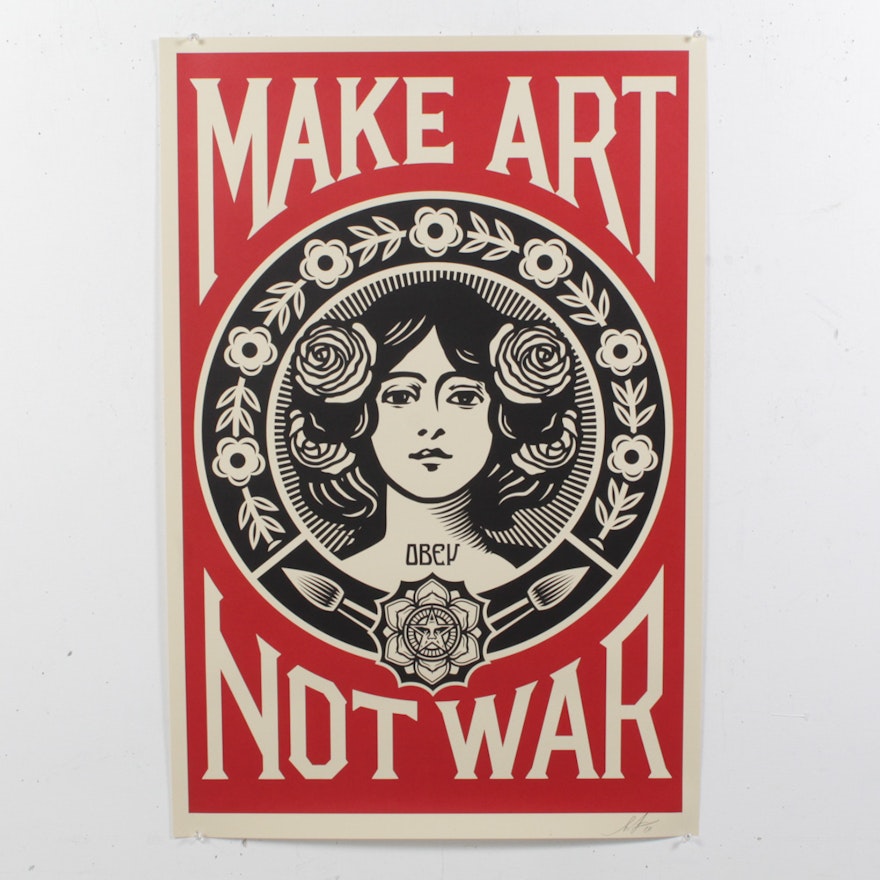Shepard Fairey Offset Print "Make Art, Not War"