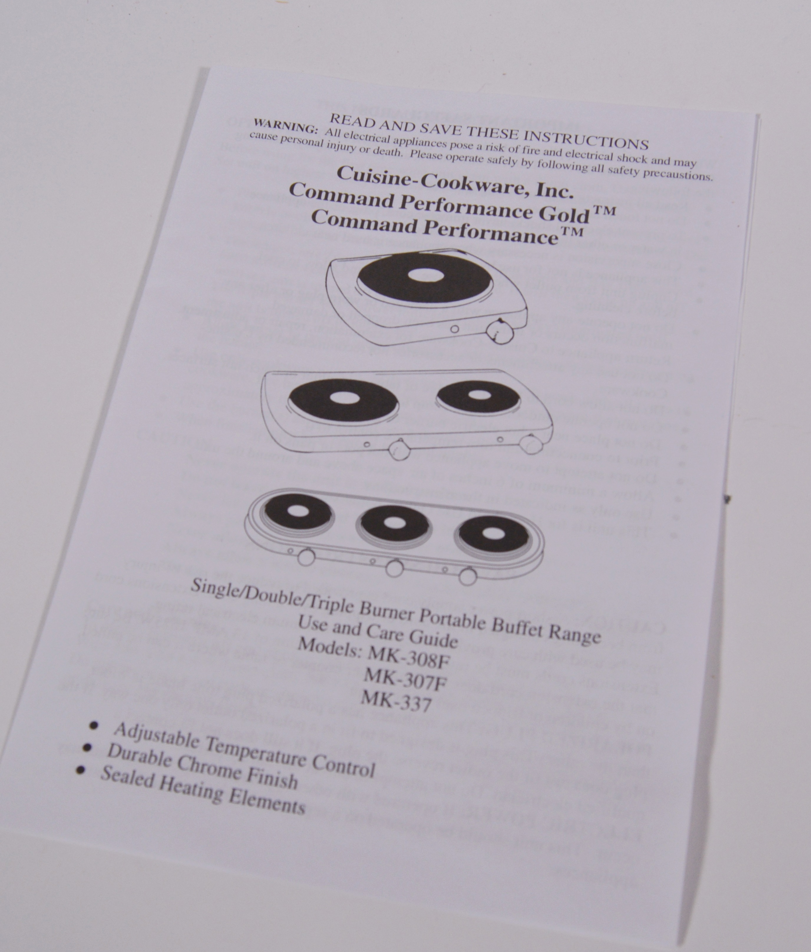 Triple Burner Portable Buffet Range by Cuisine-Cookware