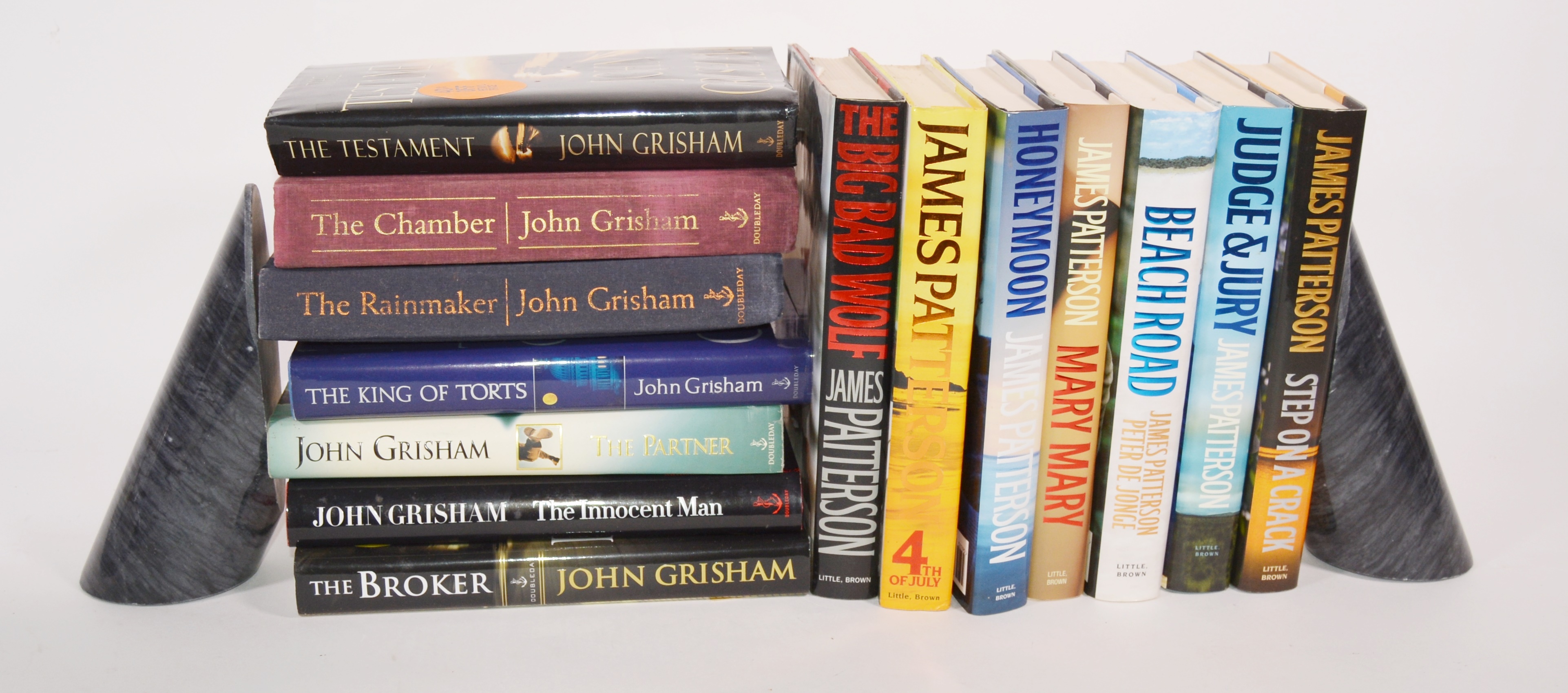 Collection of First Edition John Grisham and James Patterson Novels