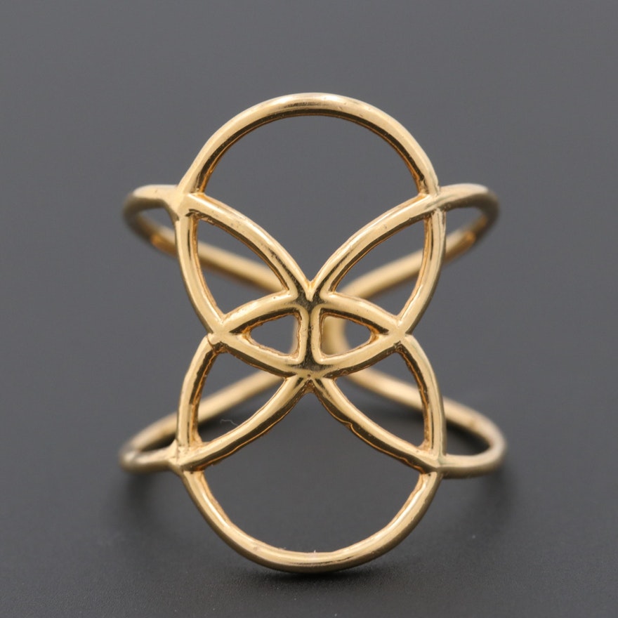 14K Yellow Gold Interlocking Circles Ring